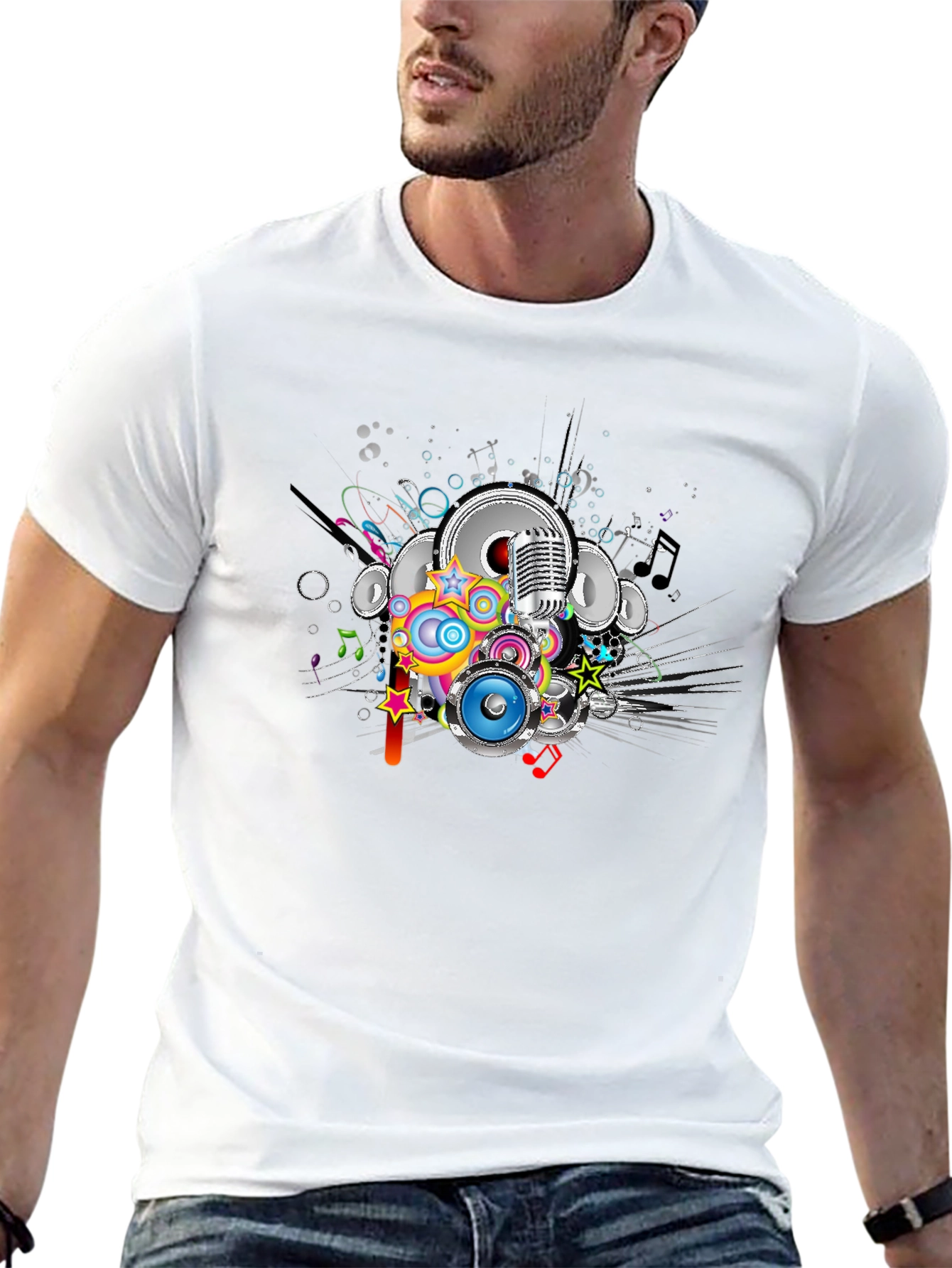 Retro Music Graphic Black T-Shirt