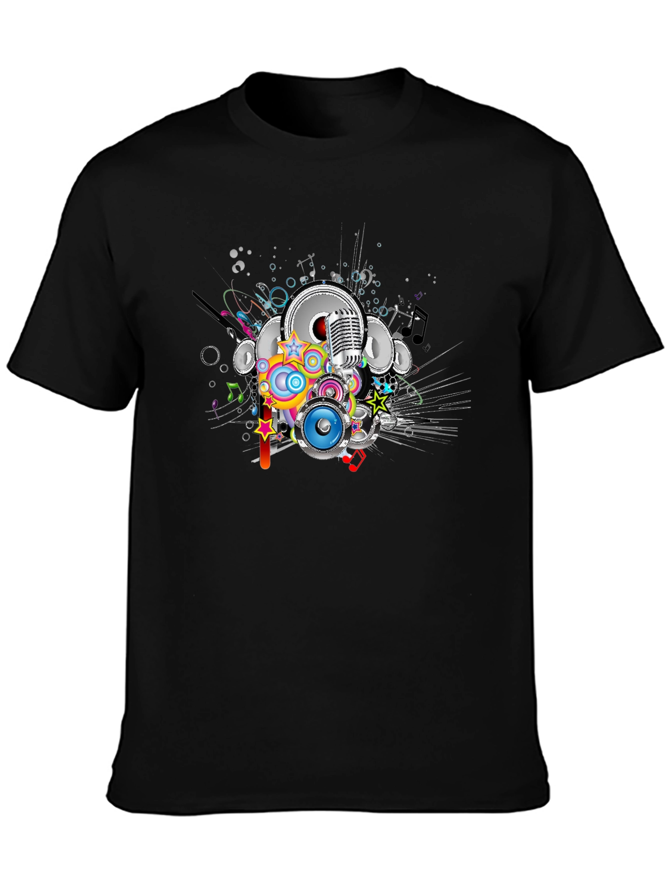 Retro Music Graphic Black T-Shirt