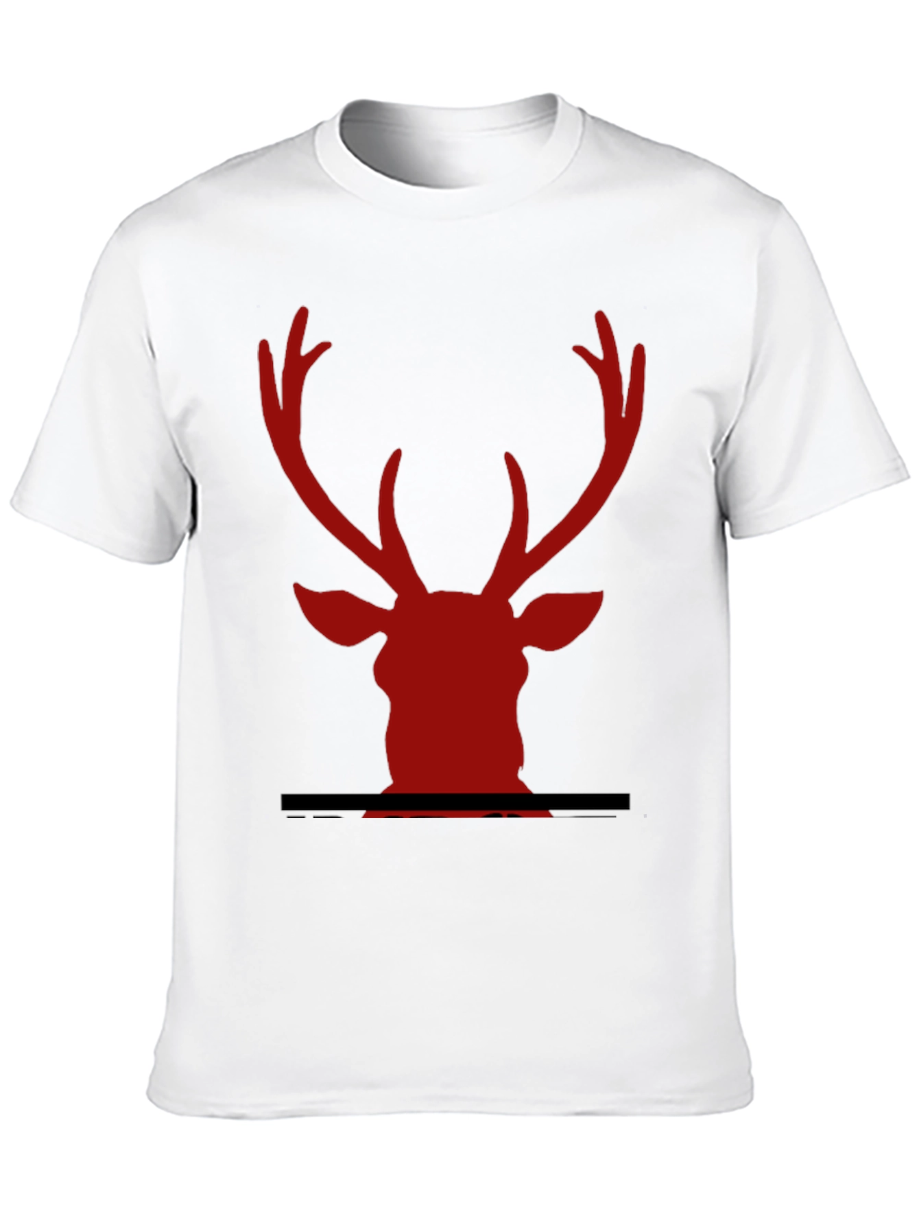 Red Deer Head Graphic Black T-Shirt