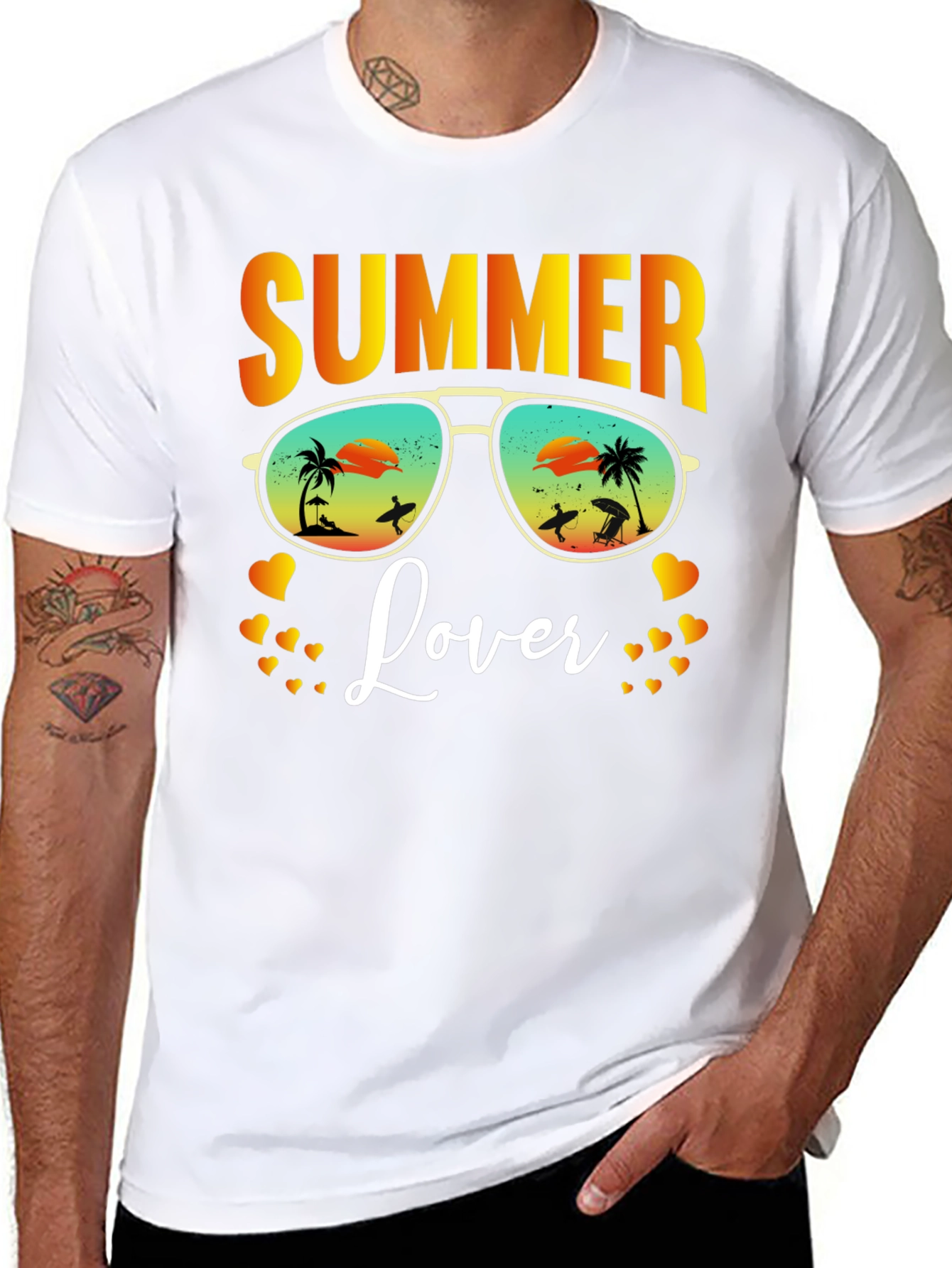 Summer Lover T-Shirt Beach Sunglasses Vacation Tee