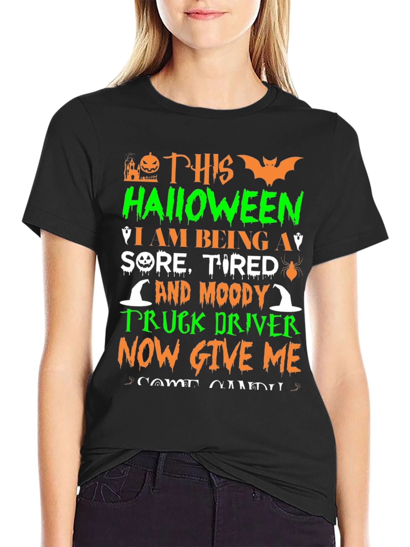 Halloween Sore Tired Truck Driver T-Shirt