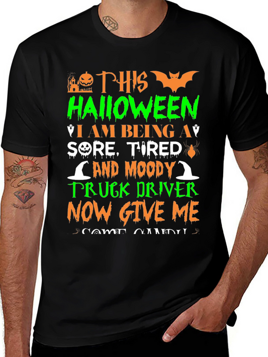 Halloween Sore Tired Truck Driver T-Shirt