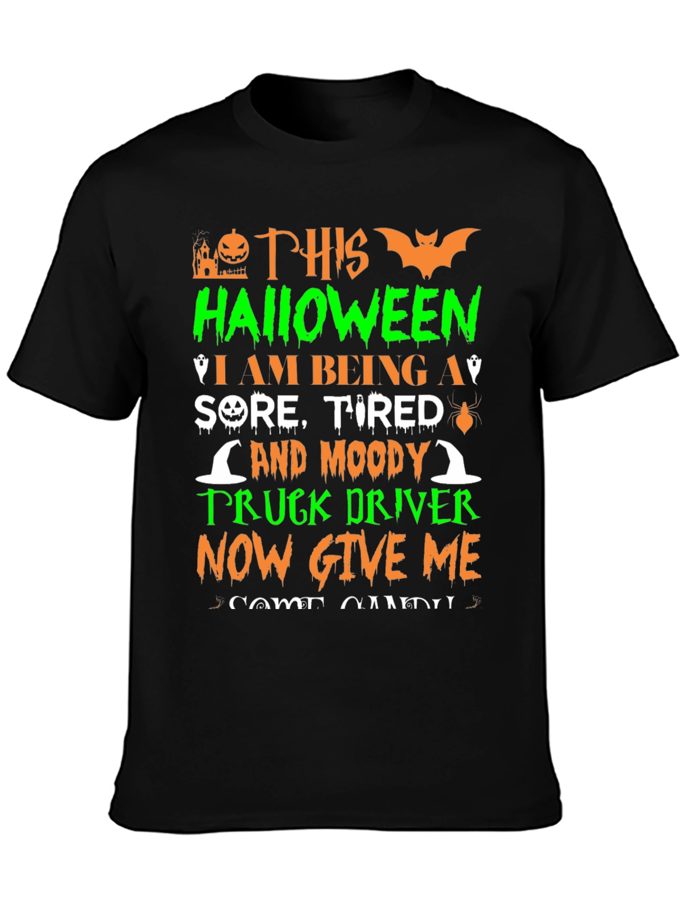 Halloween Sore Tired Truck Driver T-Shirt