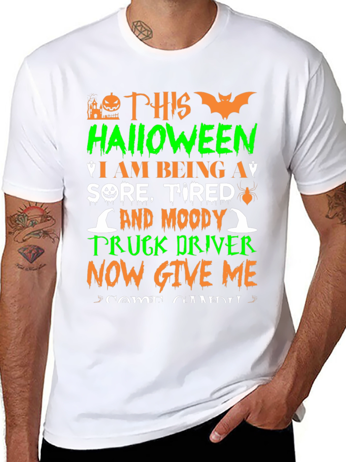 Halloween Sore Tired Truck Driver T-Shirt