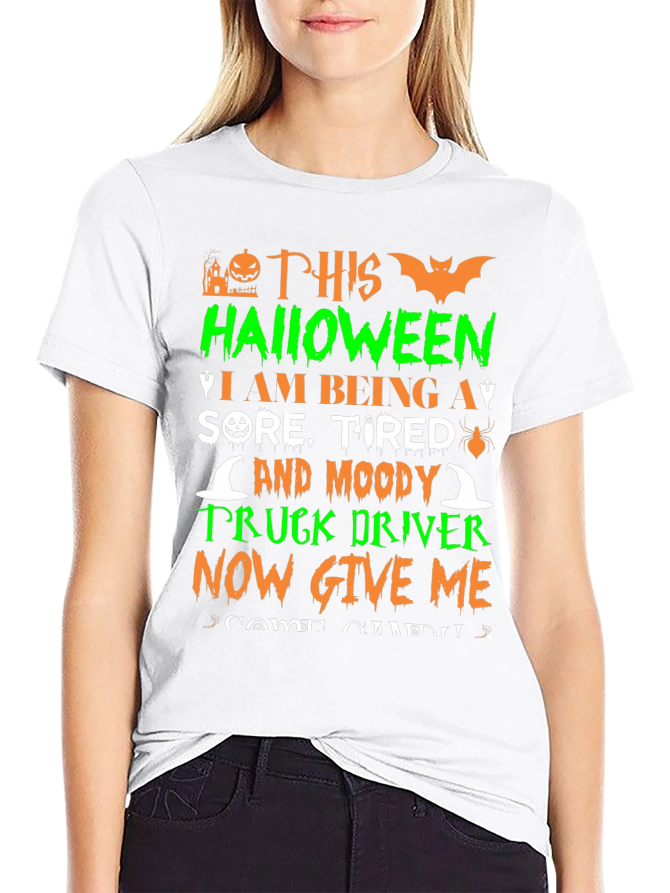 Halloween Sore Tired Truck Driver T-Shirt