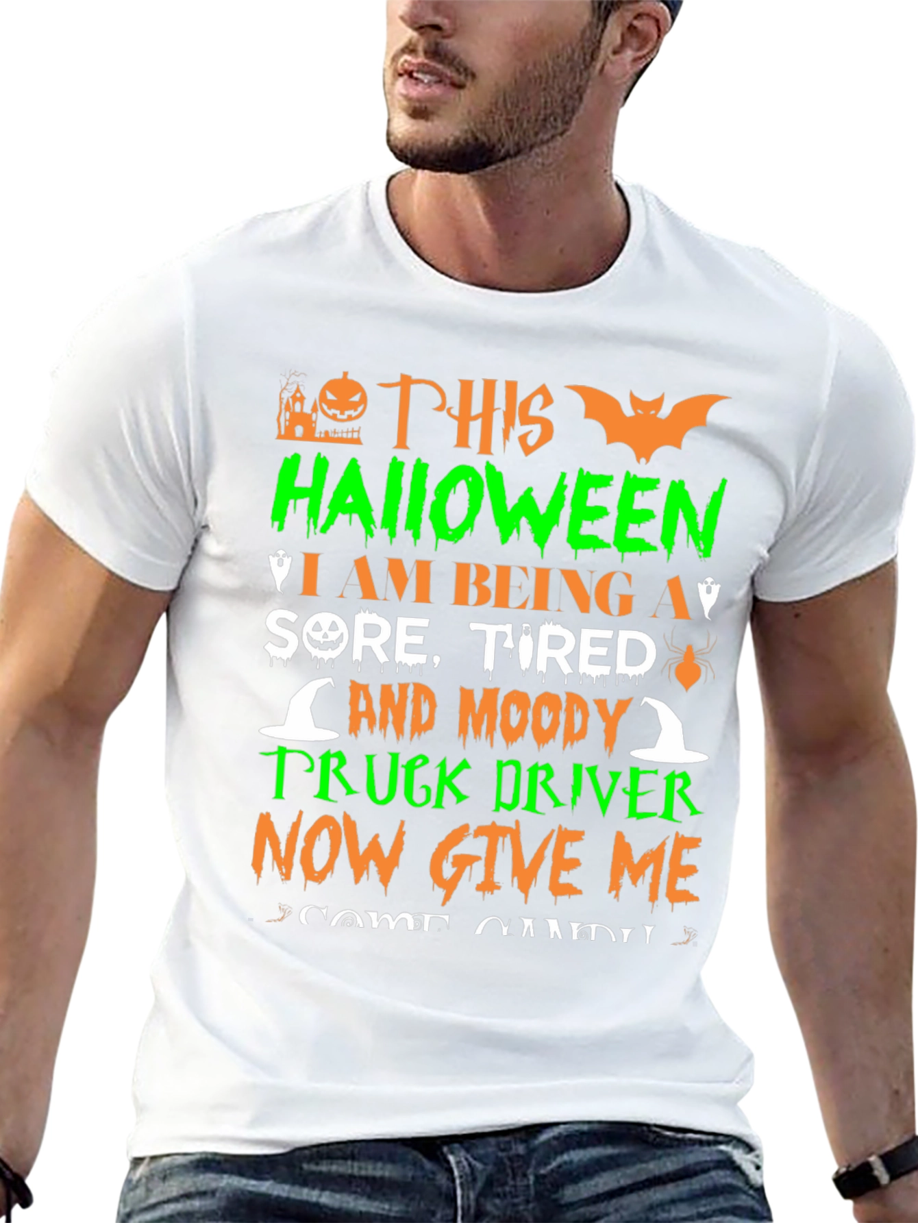 Halloween Sore Tired Truck Driver T-Shirt