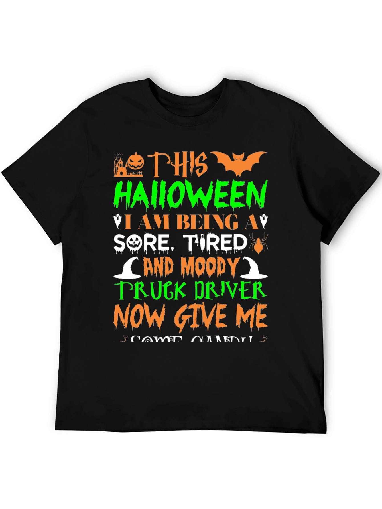 Halloween Sore Tired Truck Driver T-Shirt