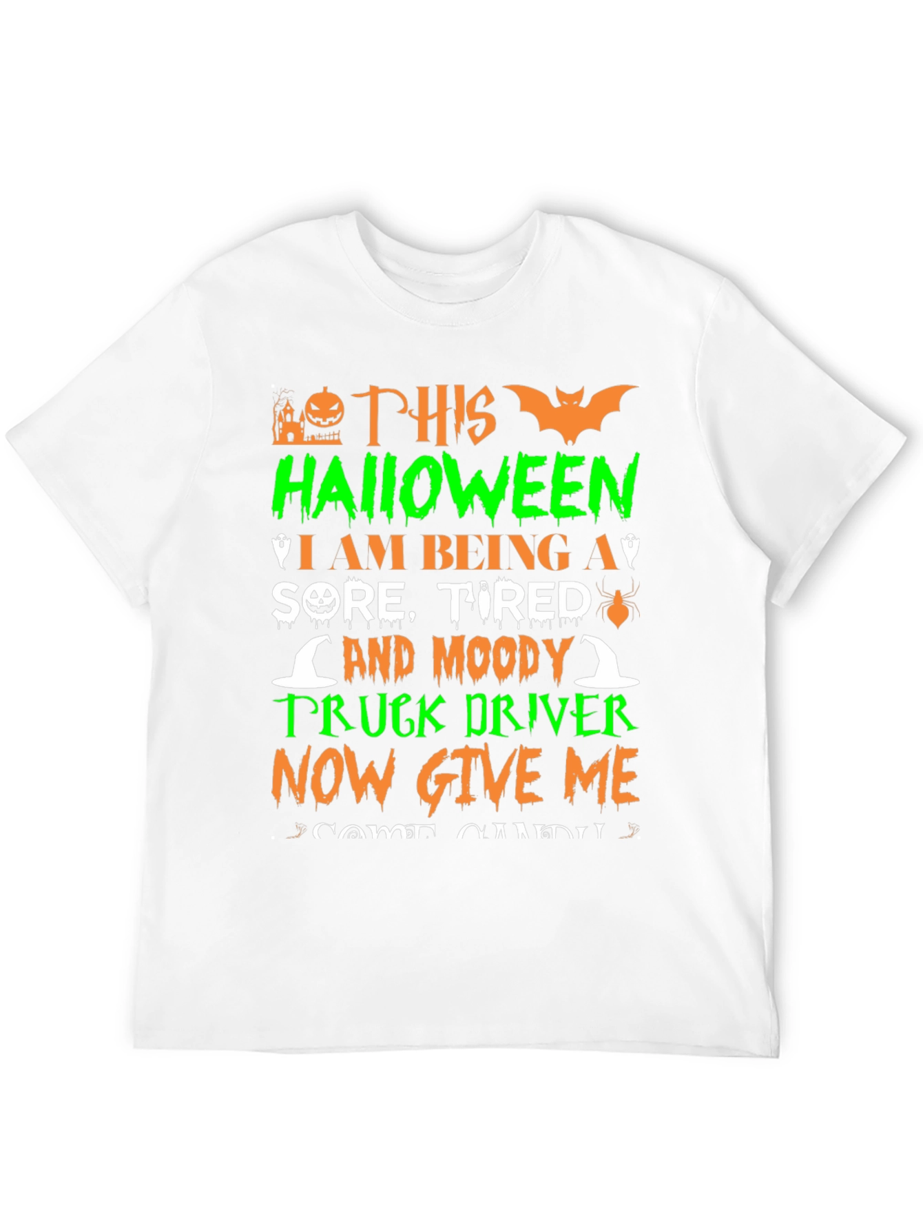 Halloween Sore Tired Truck Driver T-Shirt