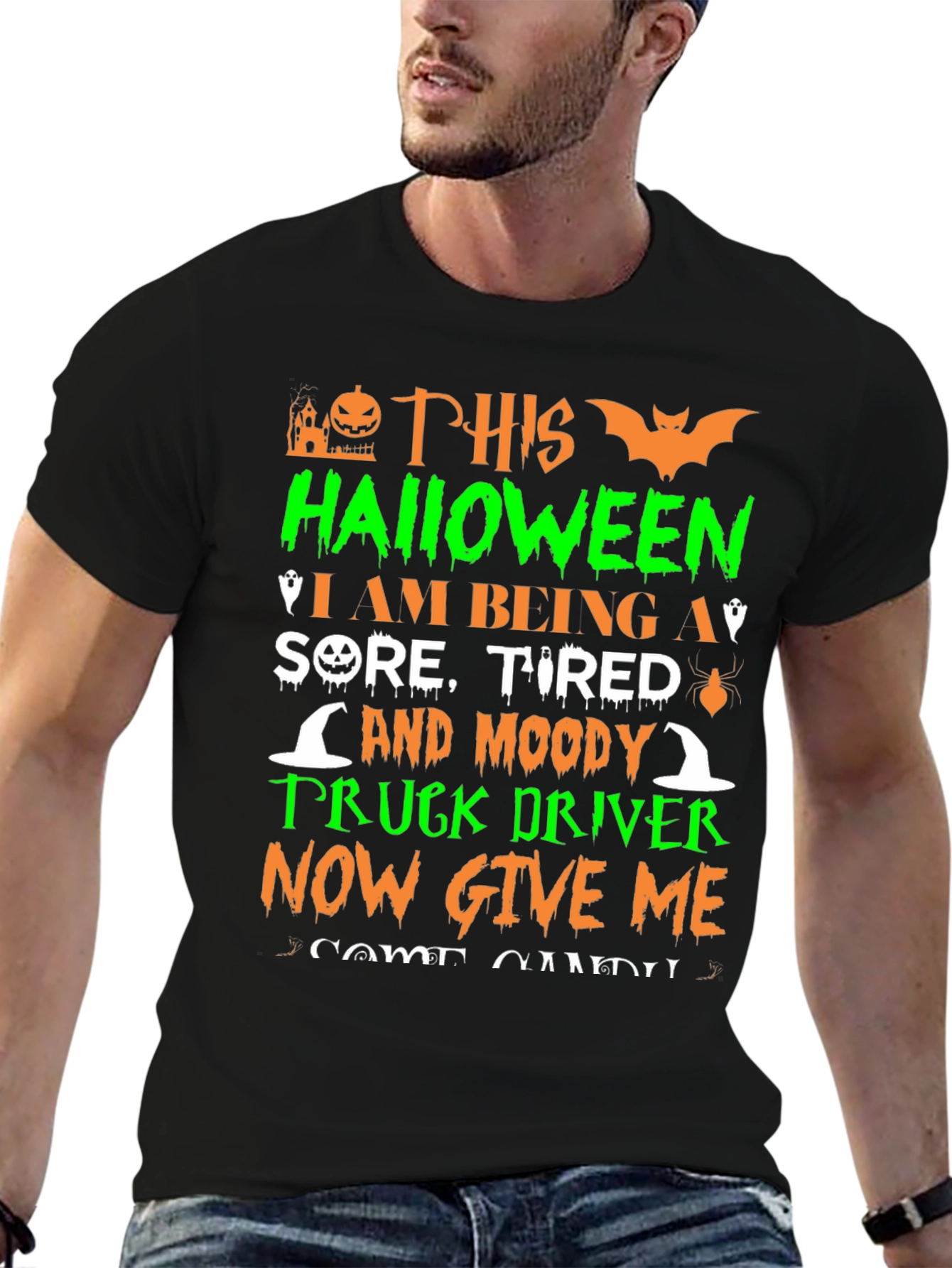 Halloween Sore Tired Truck Driver T-Shirt