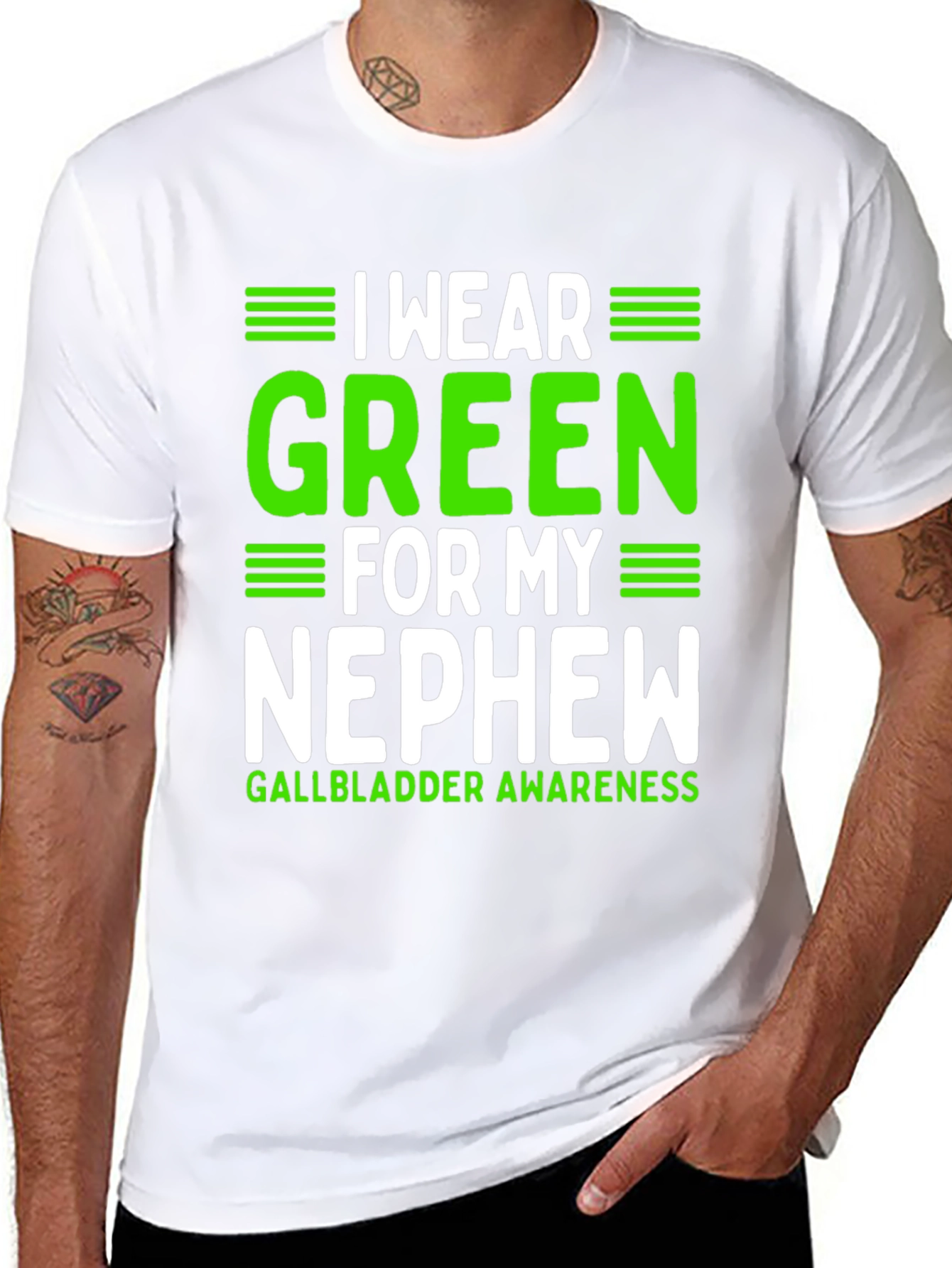 I Wear Green for My Nephew Awareness T-Shirt