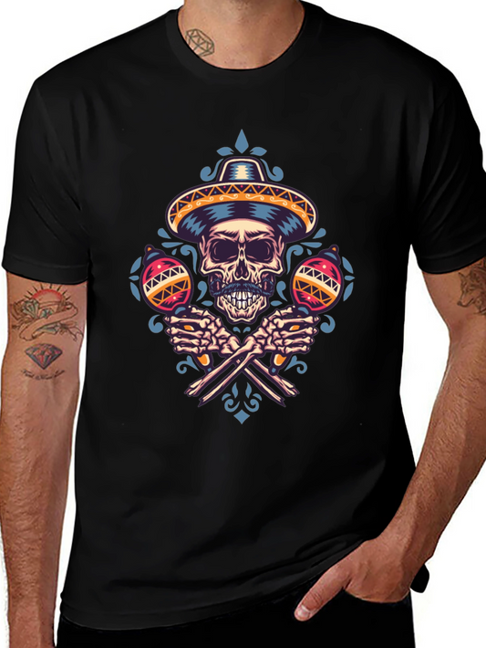 Dia de los Muertos Skull Maracas T-Shirt