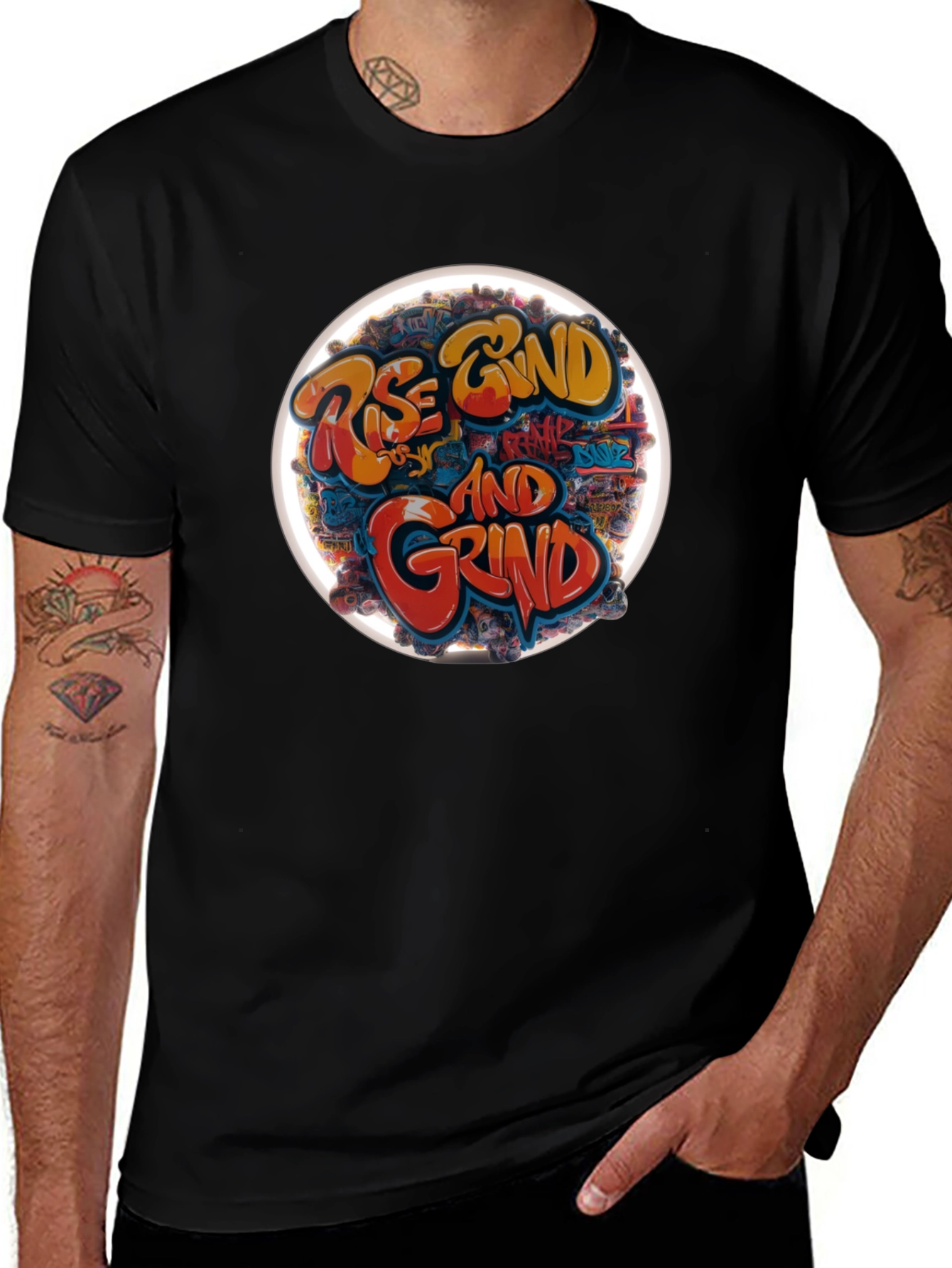 Rise & Grind Graphic T-Shirt - Black Casual Tee
