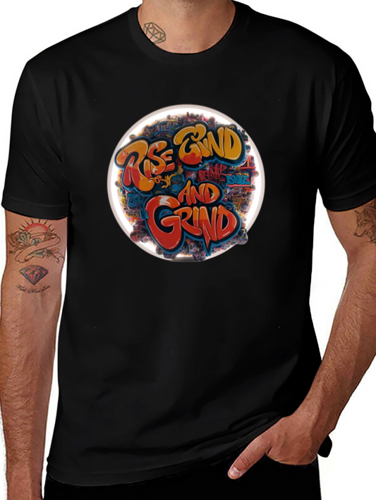 Rise & Grind Graphic T-Shirt - Black Casual Tee