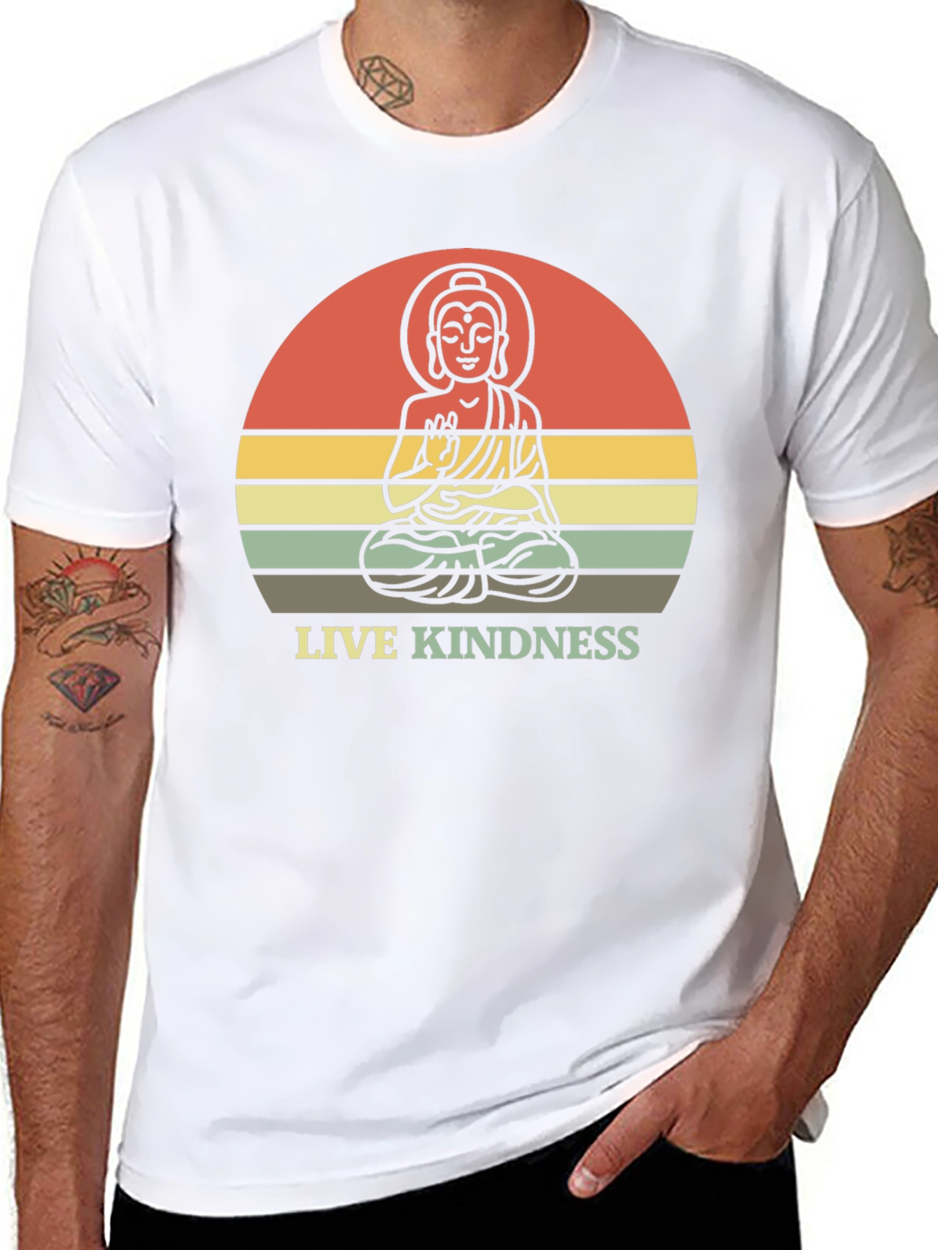 Live Kindness Buddha Graphic T-Shirt