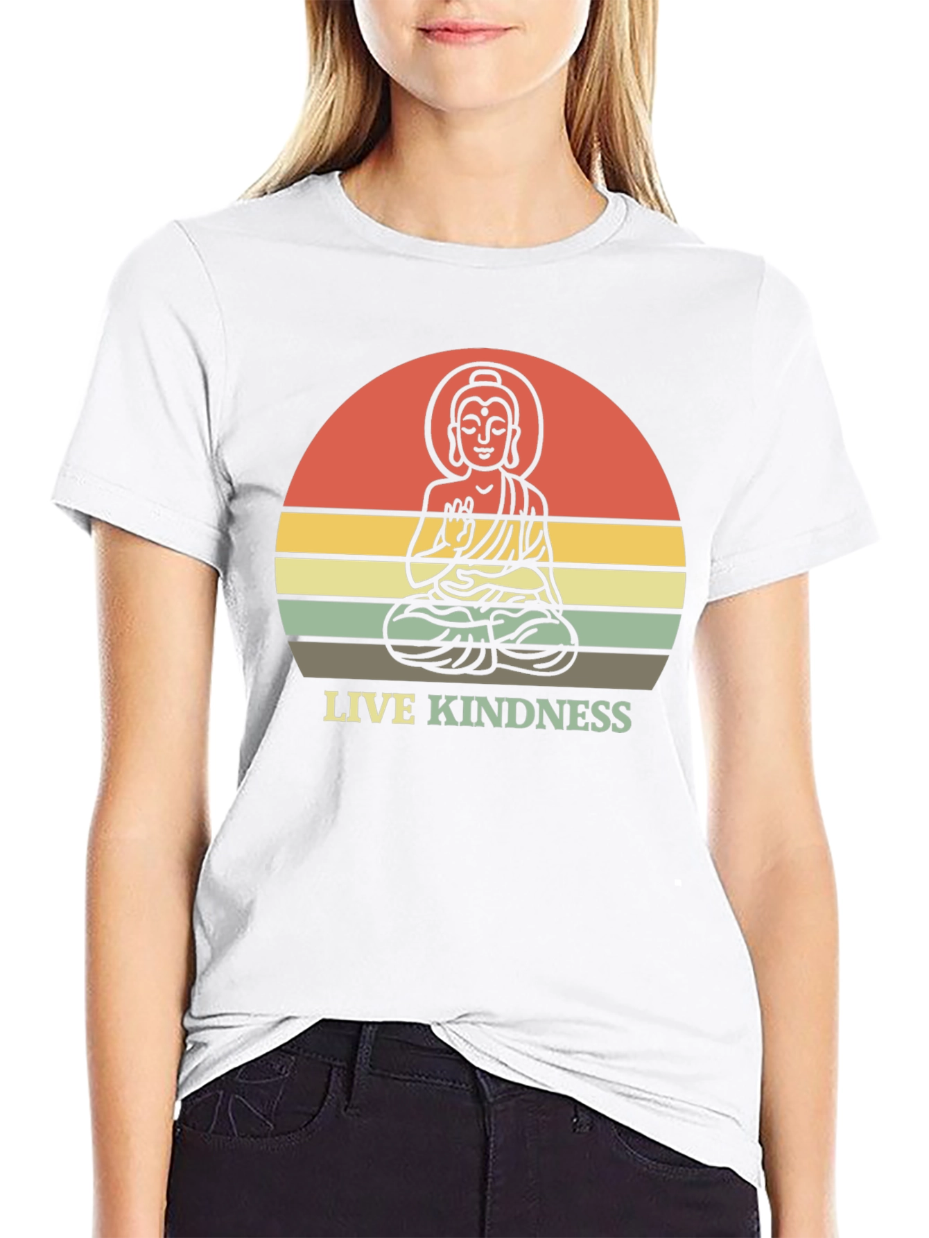 Live Kindness Buddha Graphic T-Shirt