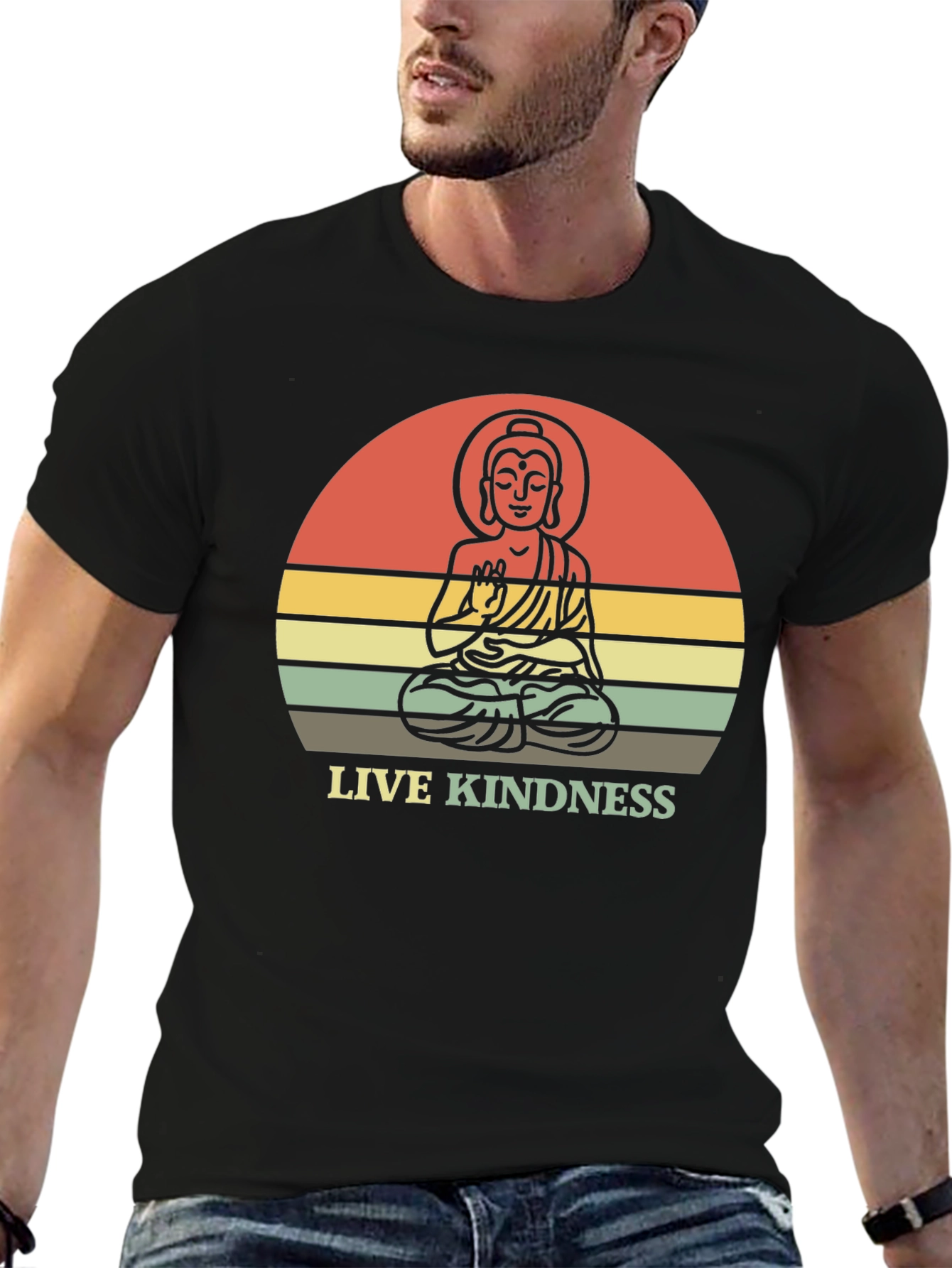 Live Kindness Buddha Graphic T-Shirt
