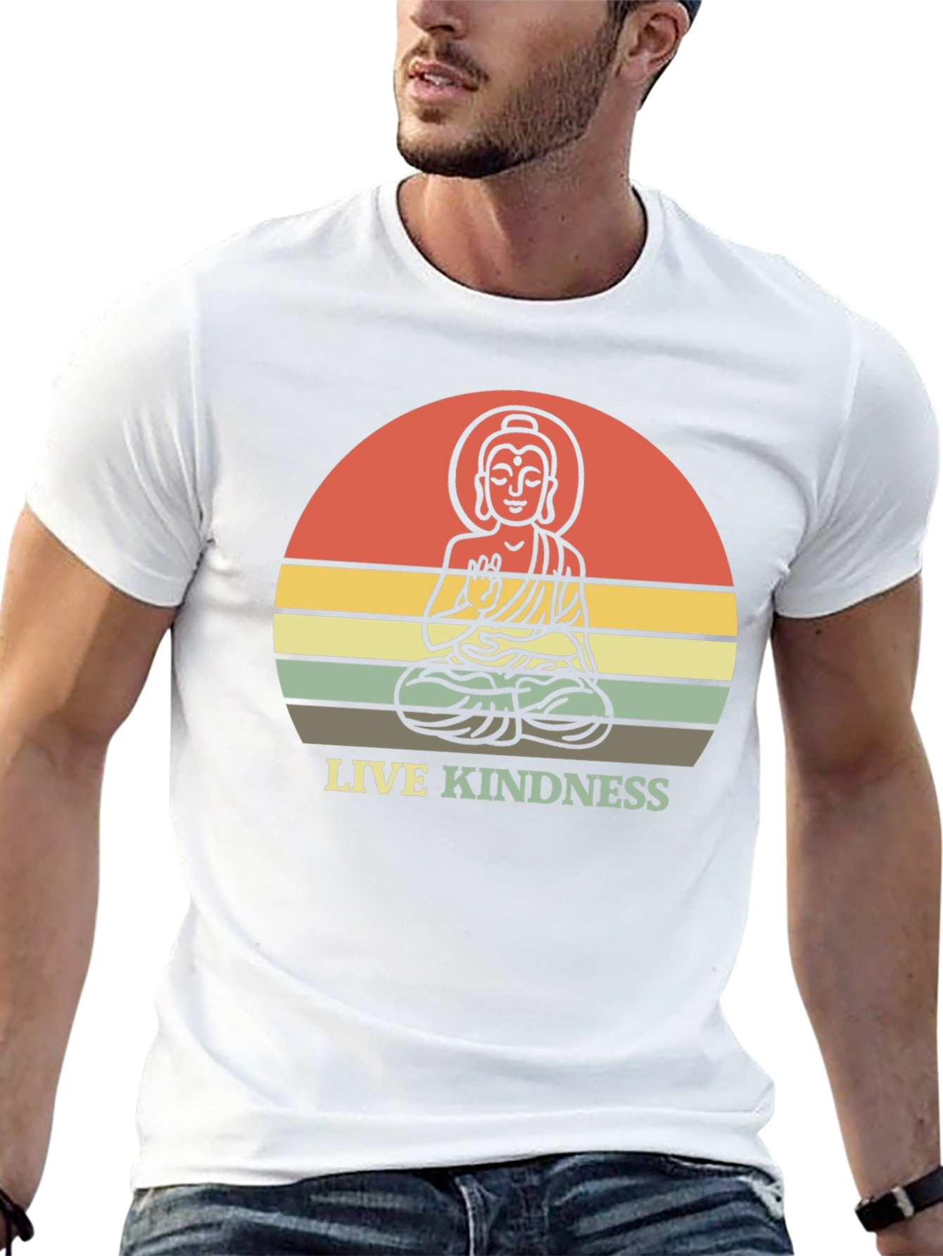 Live Kindness Buddha Graphic T-Shirt