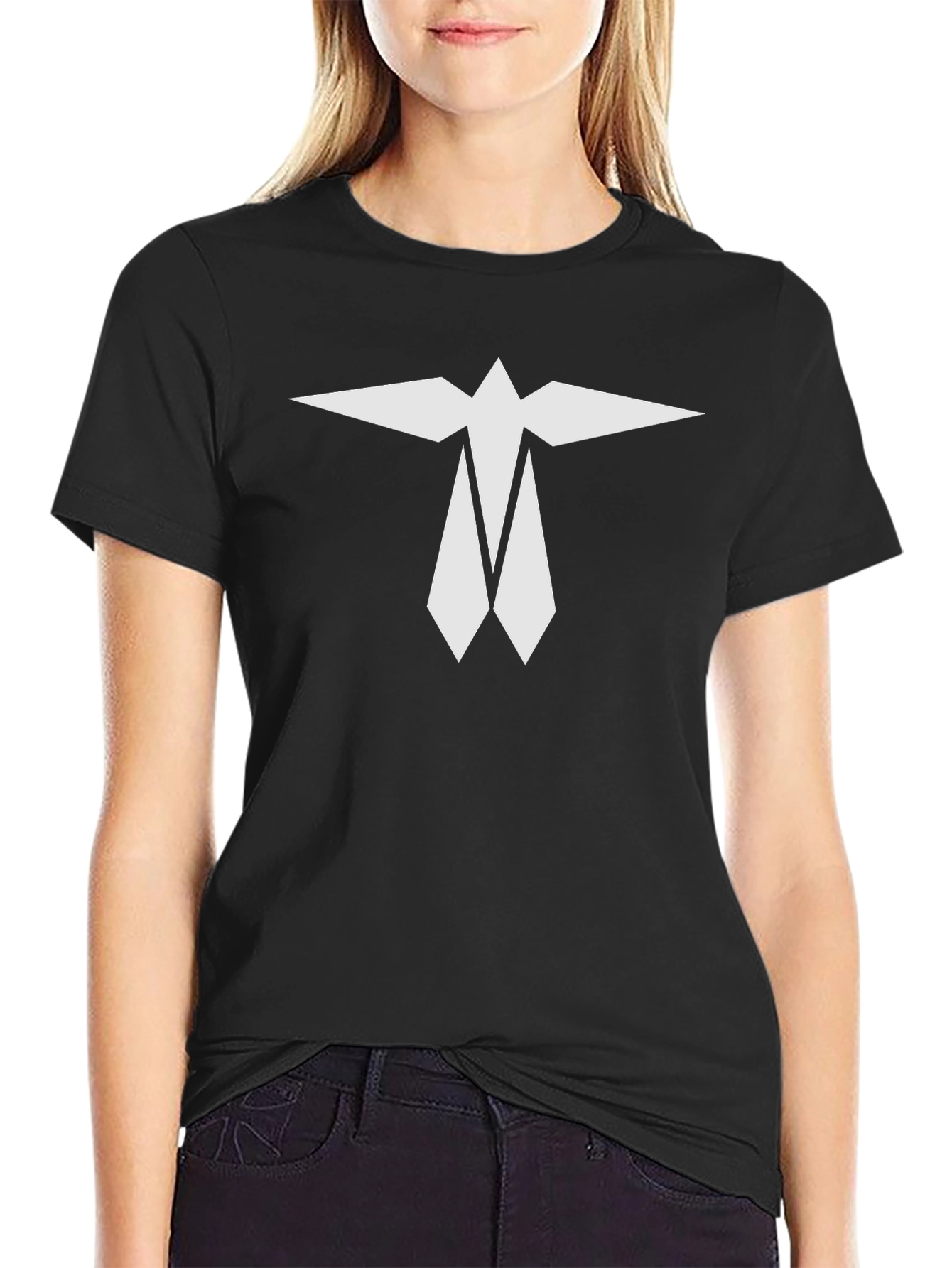 Geometric Logo Black Tee - Modern Style