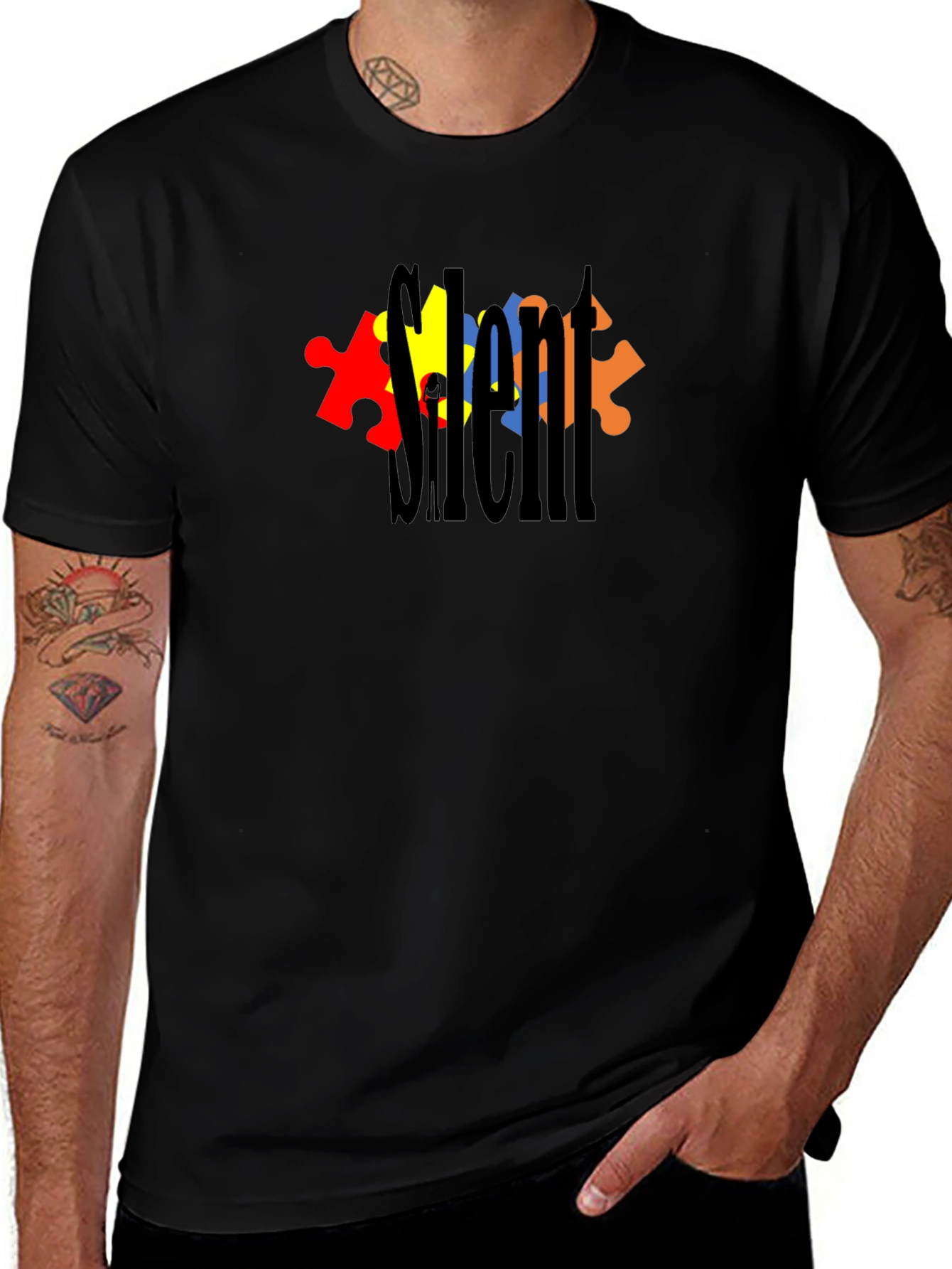 Silent Autism Awareness T-Shirt - Black
