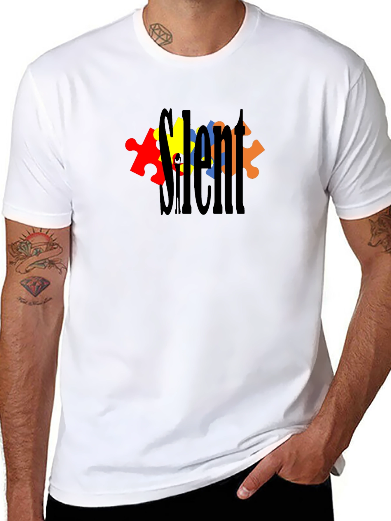 Silent Autism Awareness T-Shirt - Black