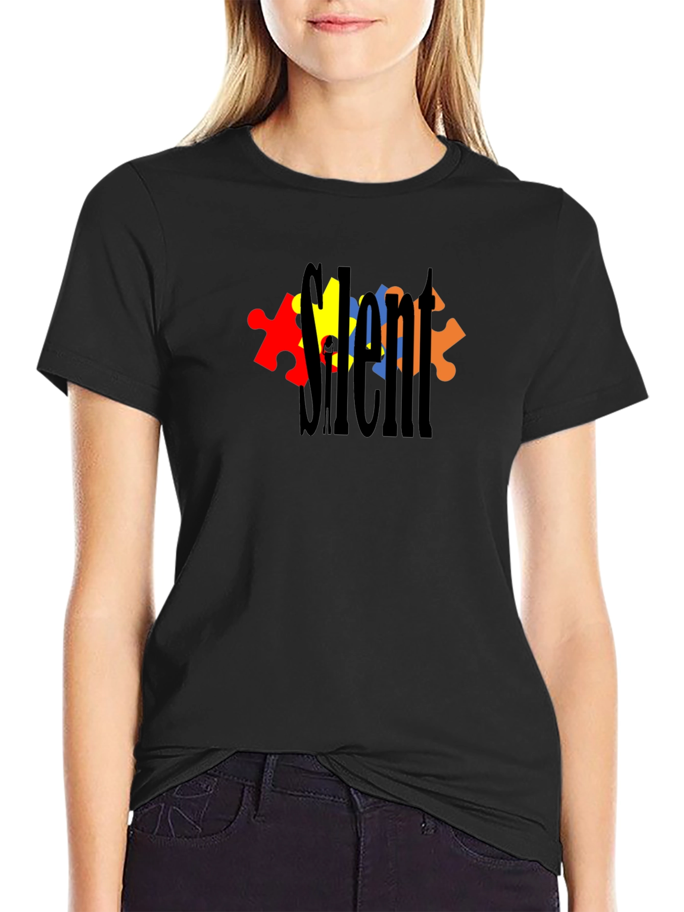 Silent Autism Awareness T-Shirt - Black