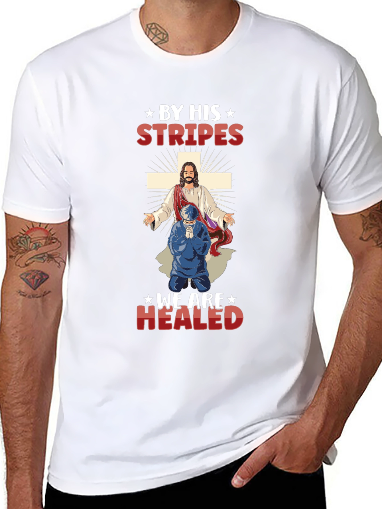 By His Stripes T-Shirt - Christian Religious Tee