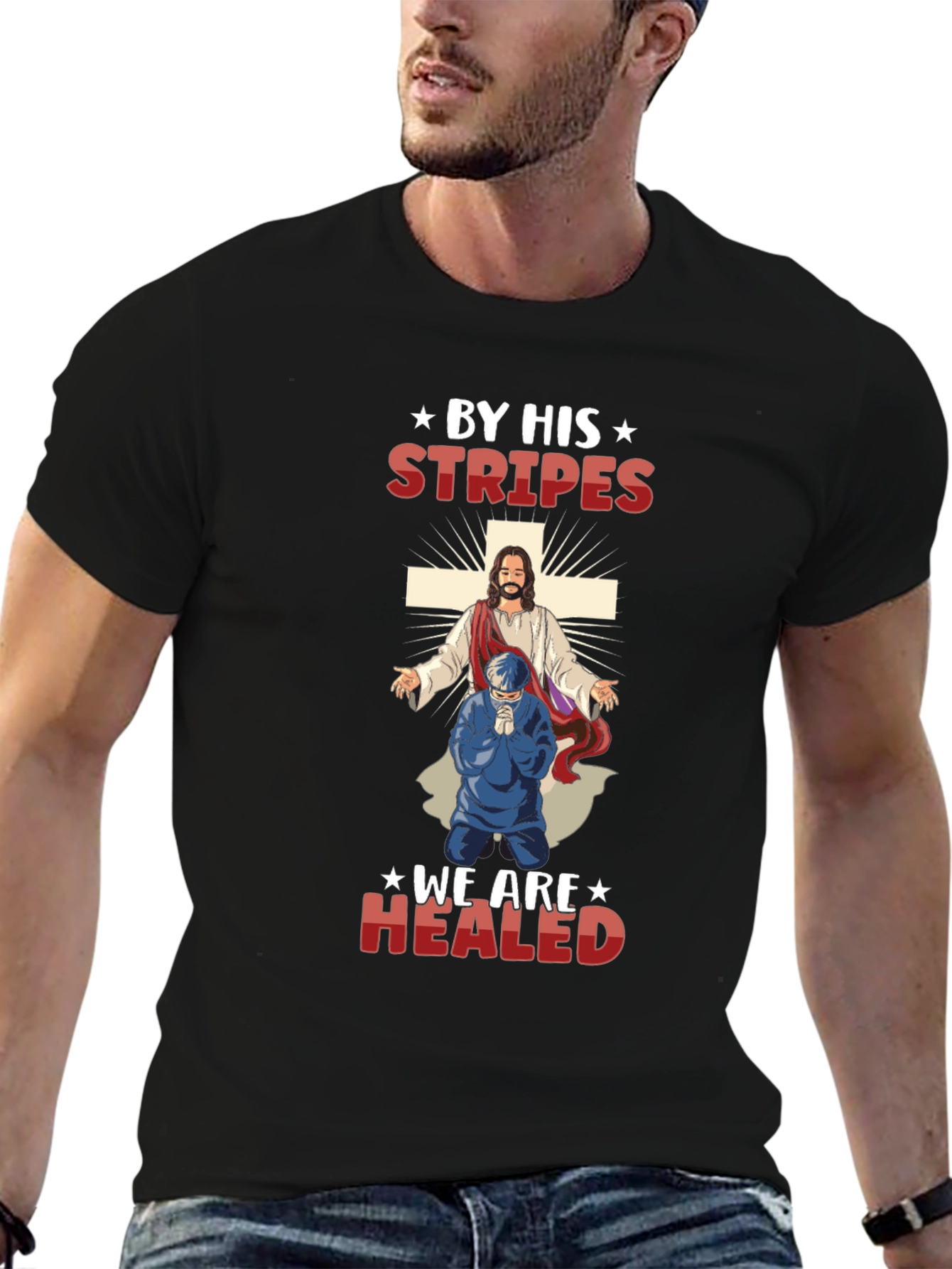 By His Stripes T-Shirt - Christian Religious Tee