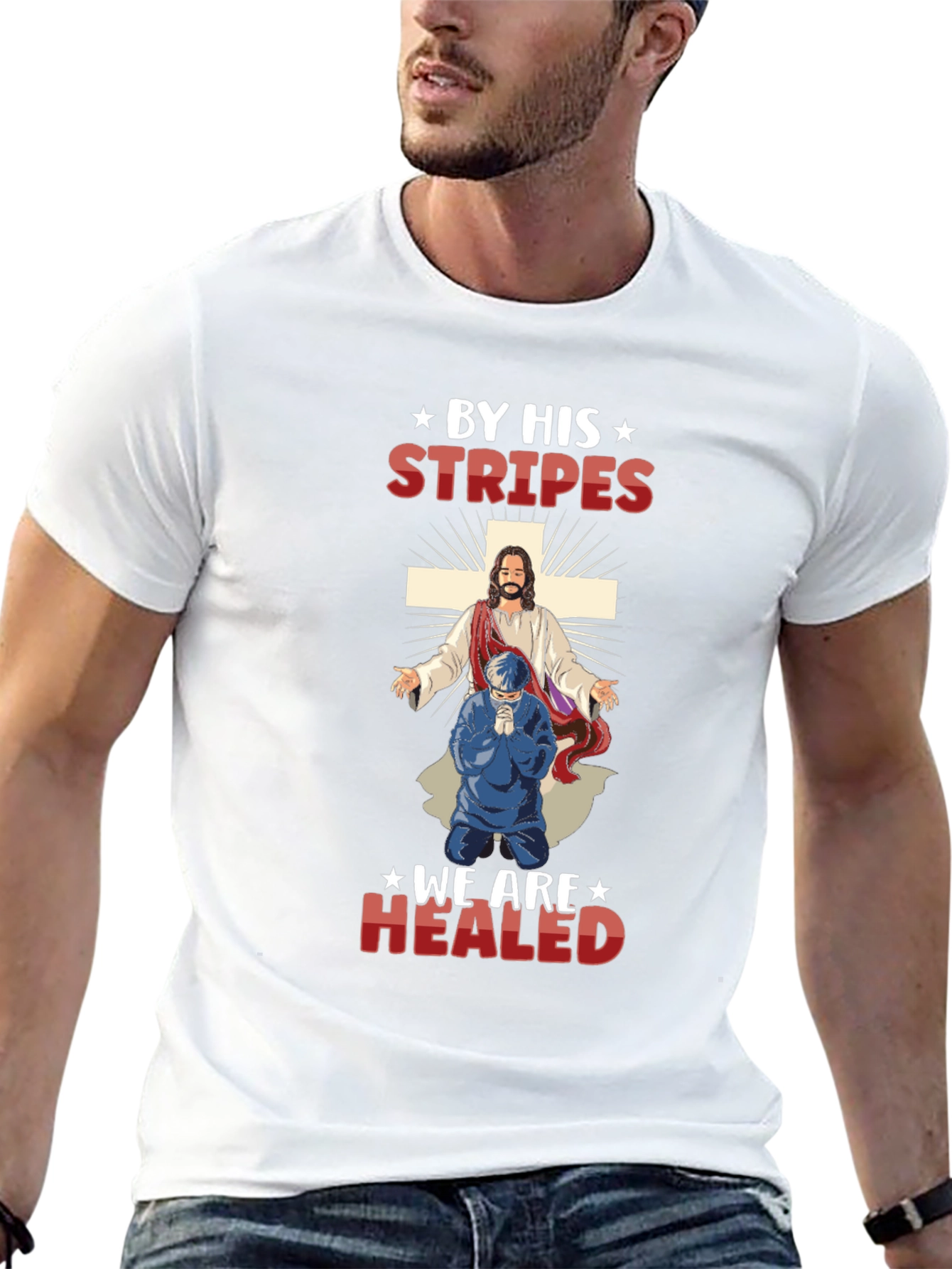 By His Stripes T-Shirt - Christian Religious Tee