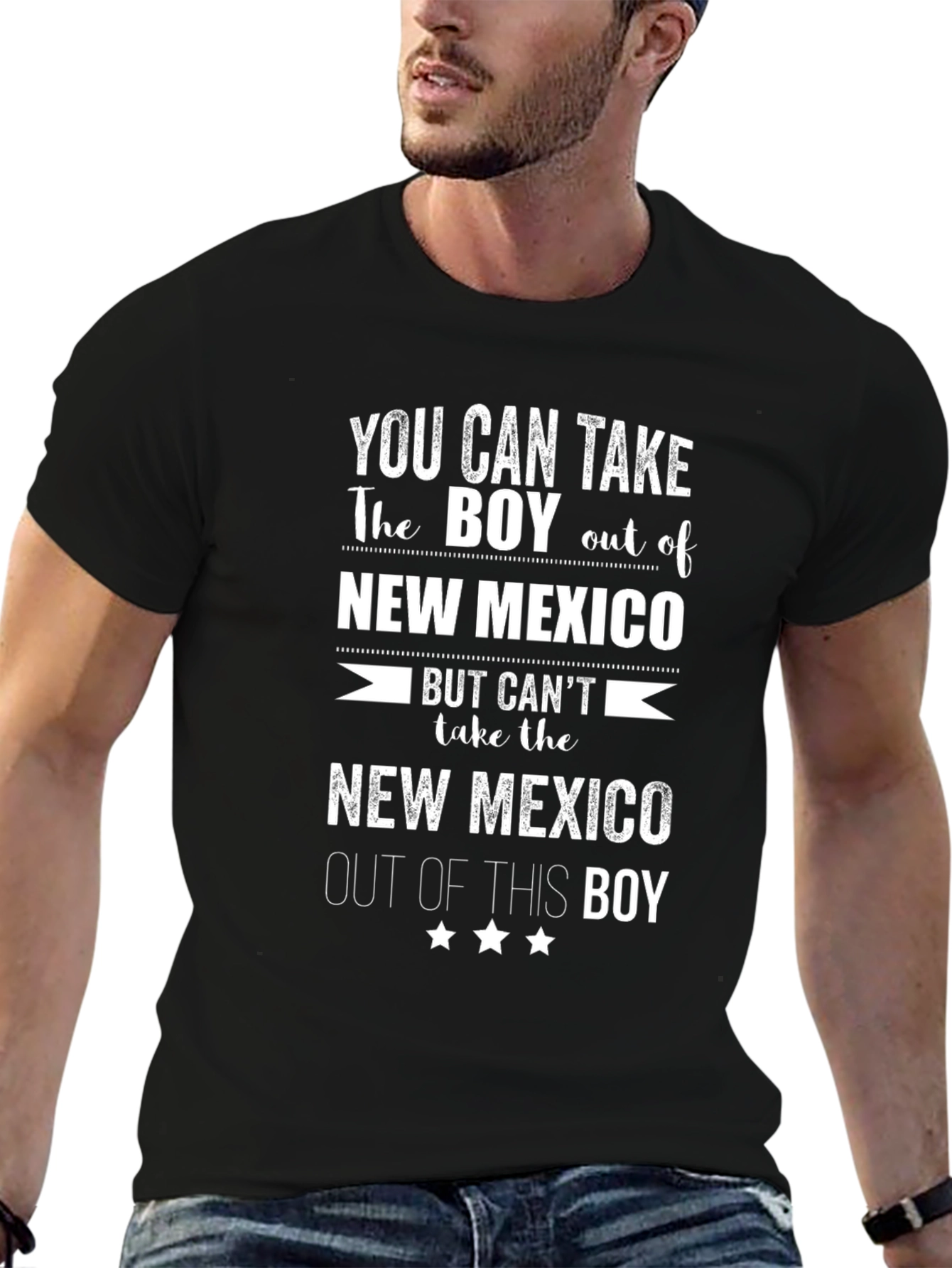 New Mexico Boy T-Shirt - Black Graphic Tee