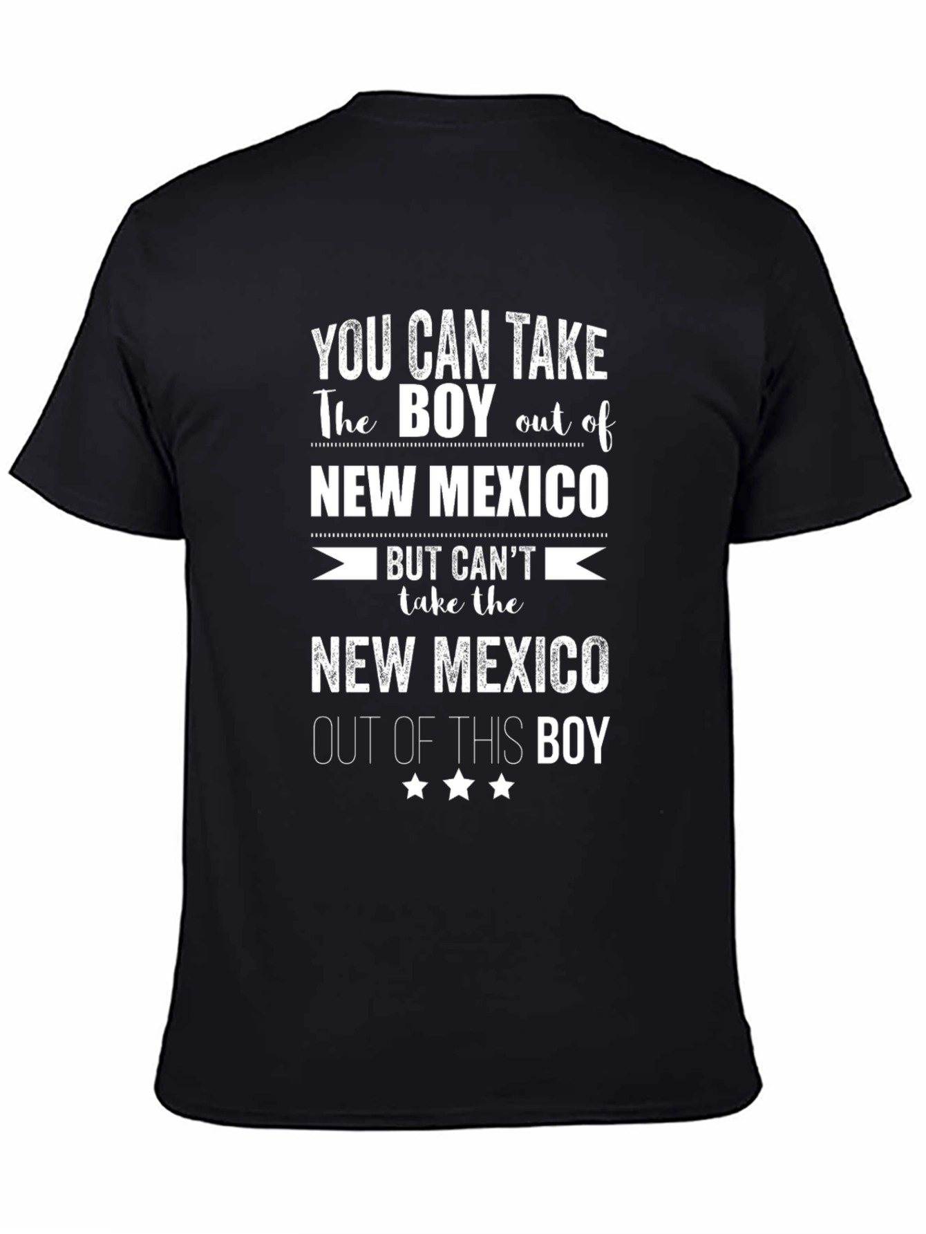 New Mexico Boy T-Shirt - Black Graphic Tee