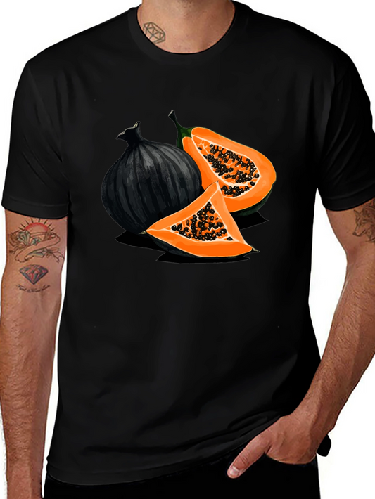 Papaya & Onion Graphic Black T-Shirt