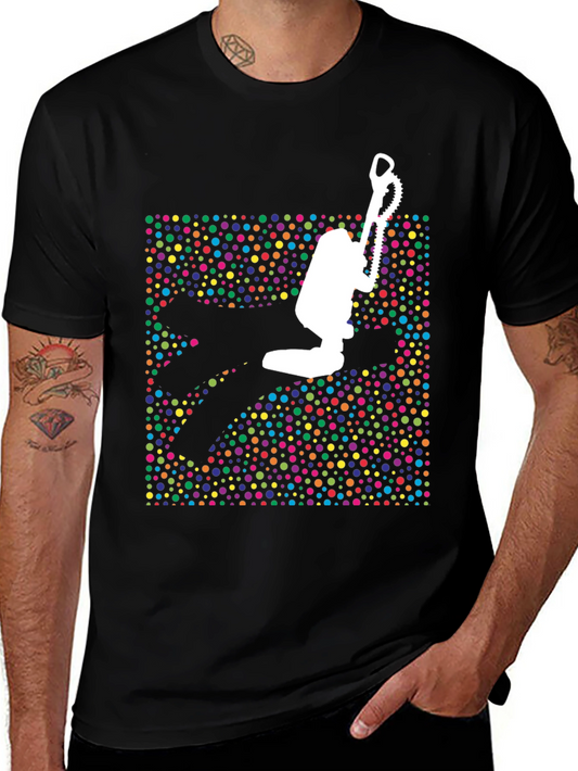 Retro Vacuum T-Shirt - Colorful Dot Pattern