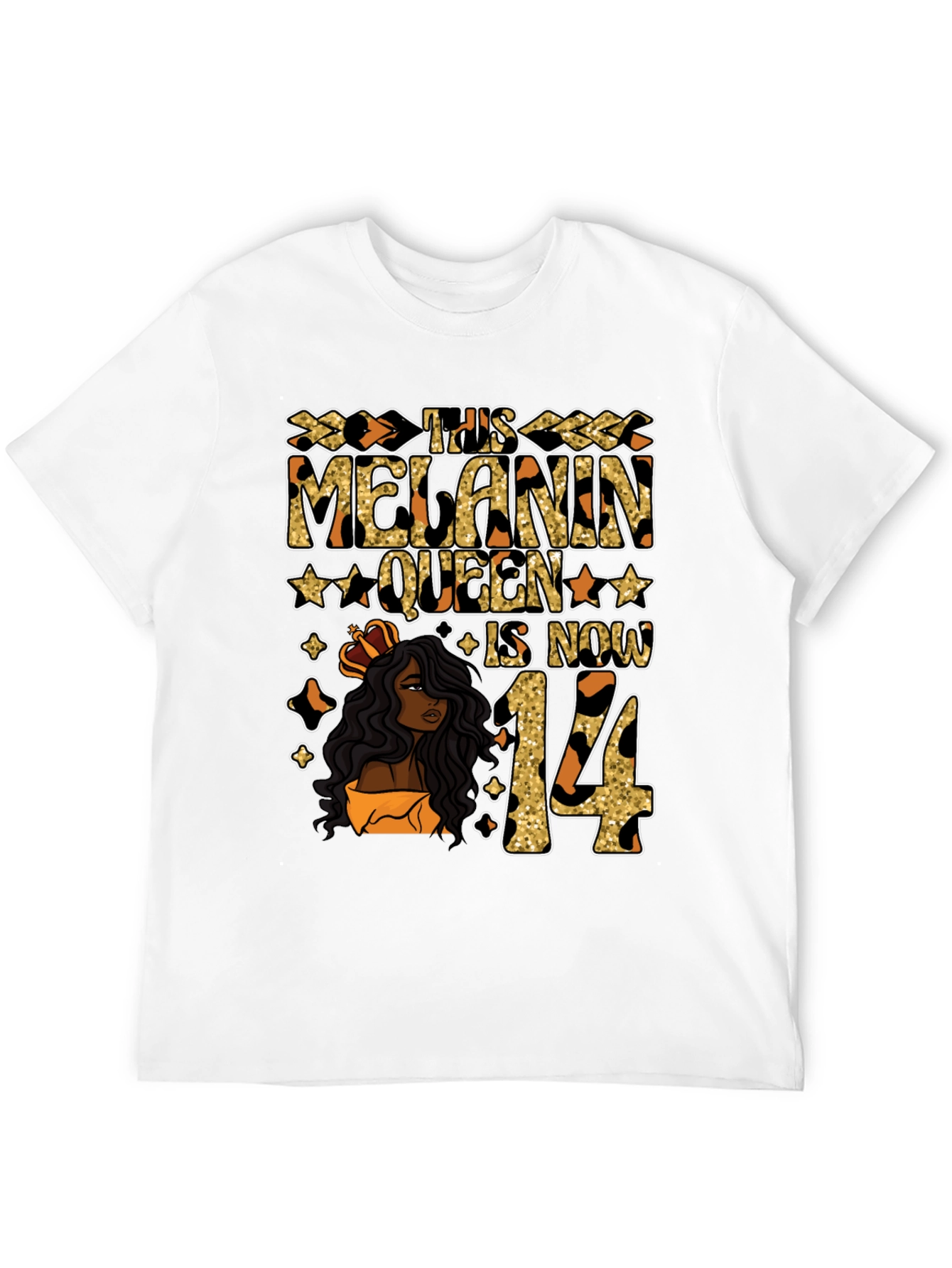 Melanin Queen 14th Birthday T-Shirt