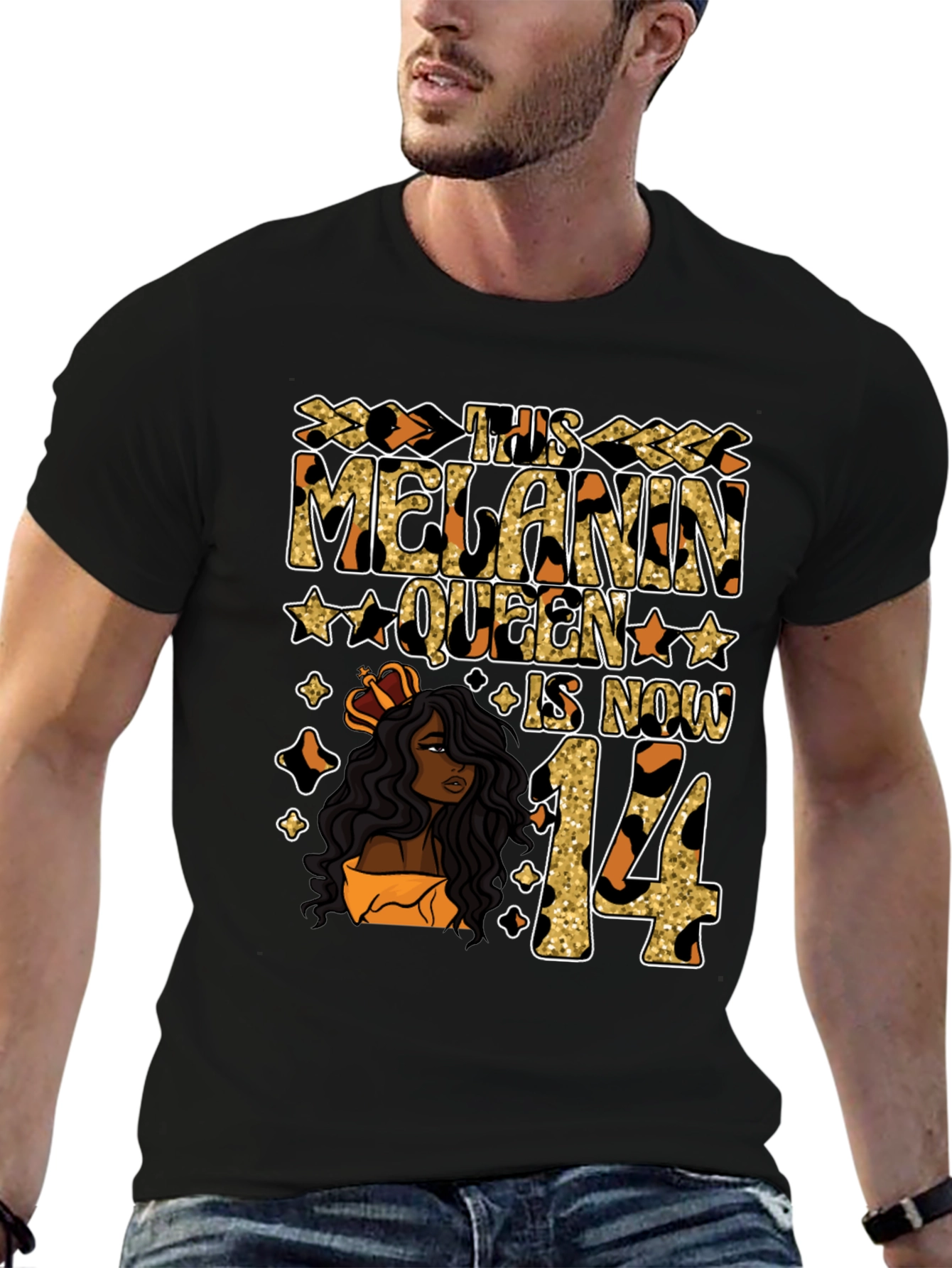 Melanin Queen 14th Birthday T-Shirt