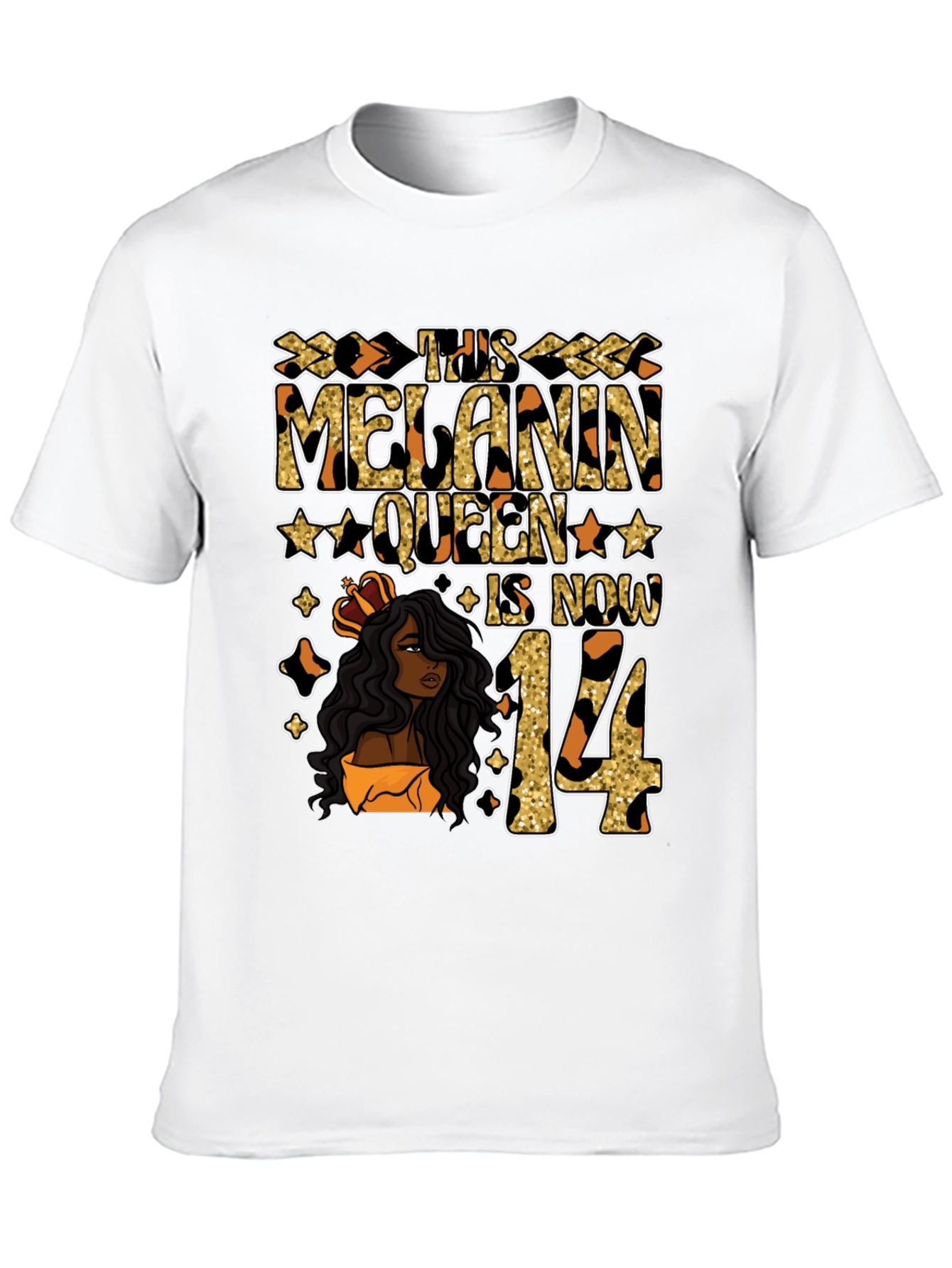 Melanin Queen 14th Birthday T-Shirt