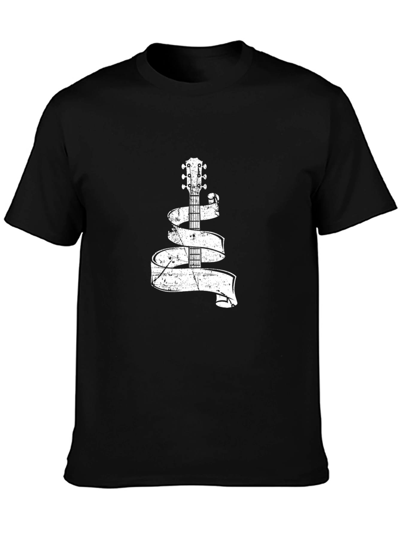 Guitar Ribbon Graphic Tee - Black