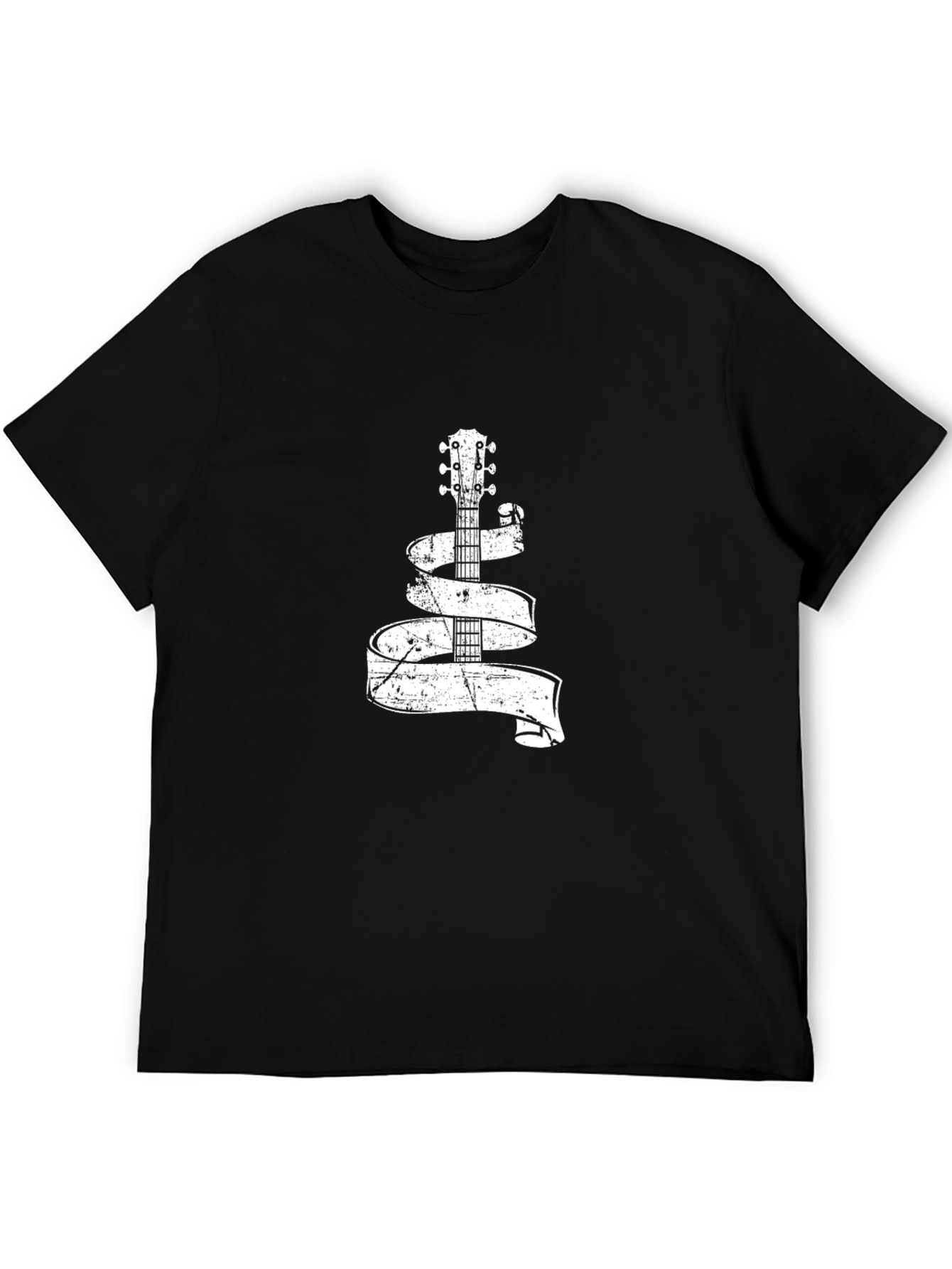 Guitar Ribbon Graphic Tee - Black