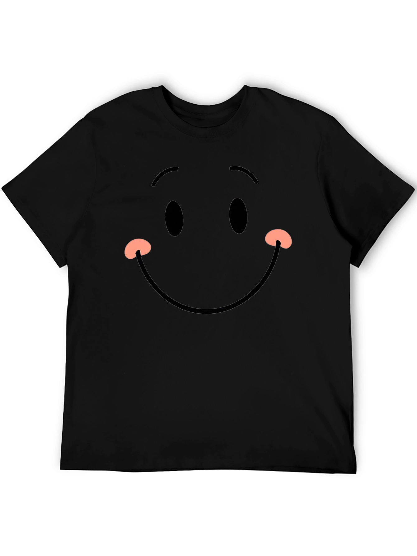 Smiley Face Black T-Shirt - Happy Graphic Tee
