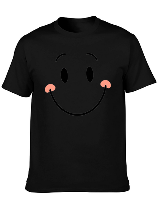 Smiley Face Black T-Shirt - Happy Graphic Tee