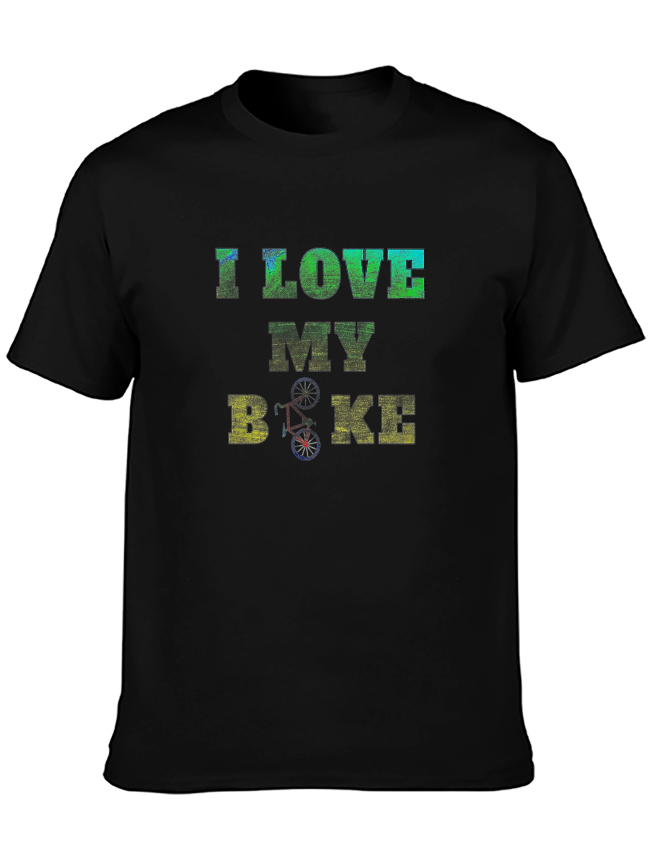 I Love My Bike Mens Black Graphic Tee