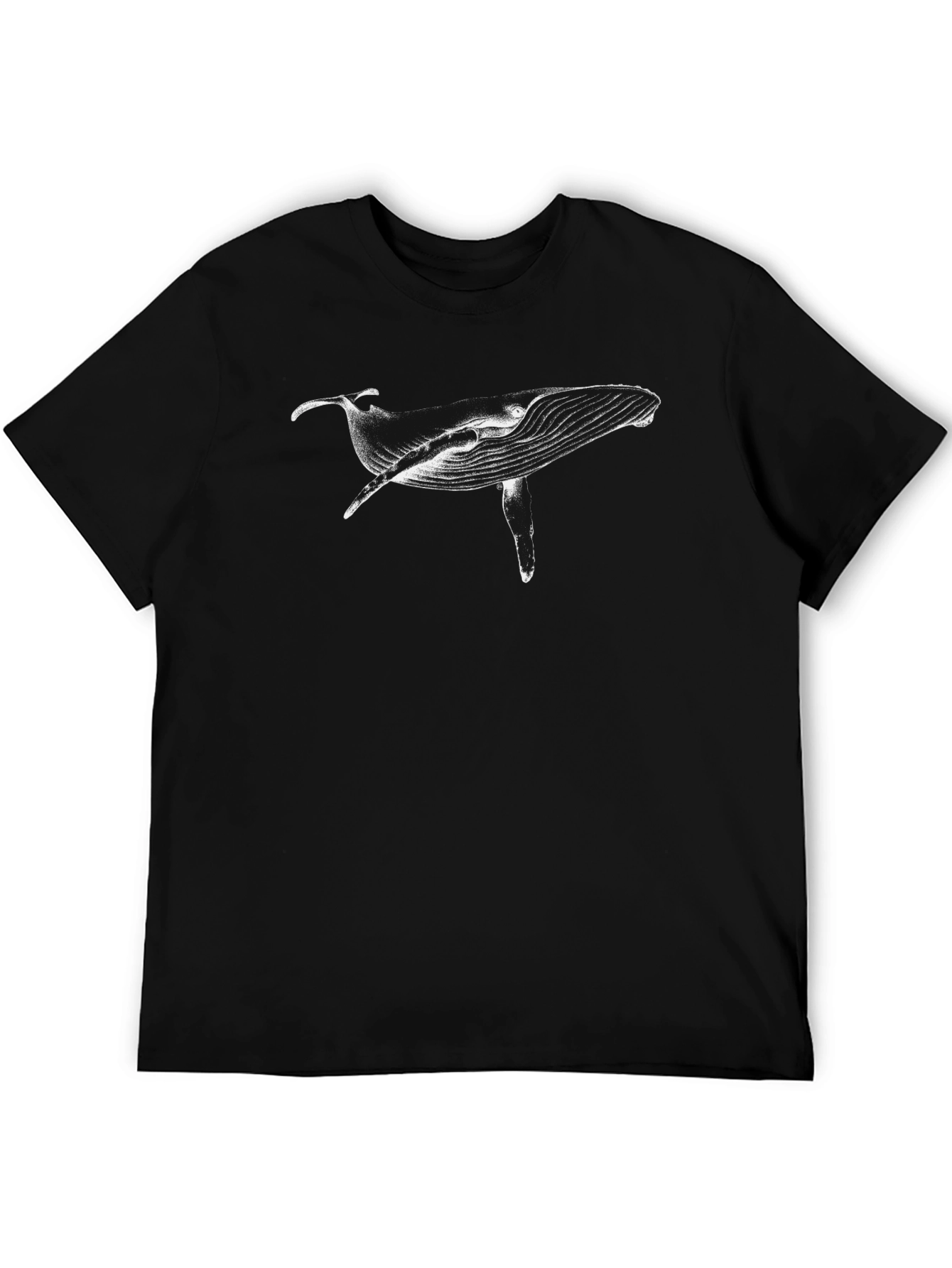 Whale Graphic Tee - Black Cotton Blend