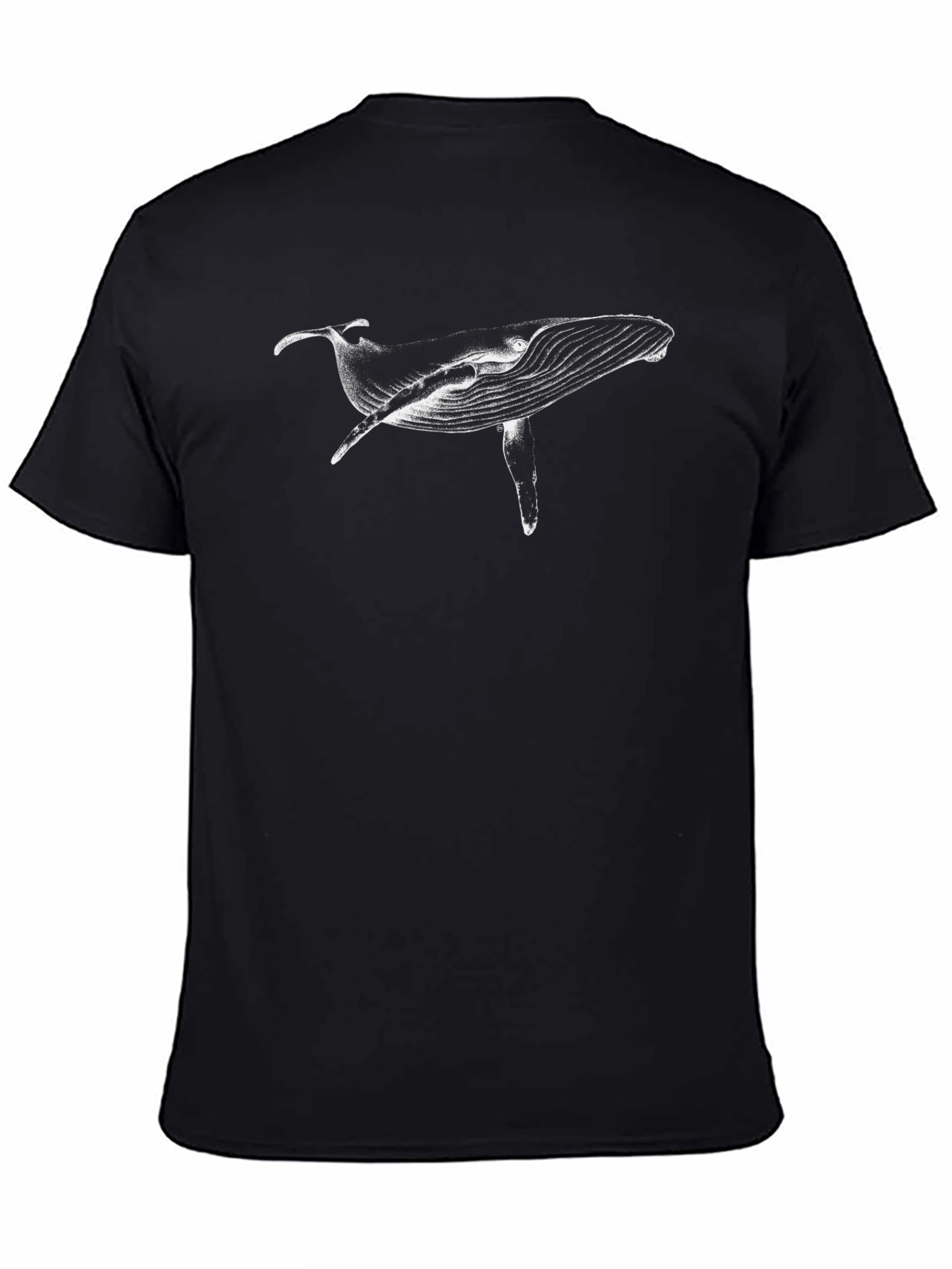Whale Graphic Tee - Black Cotton Blend