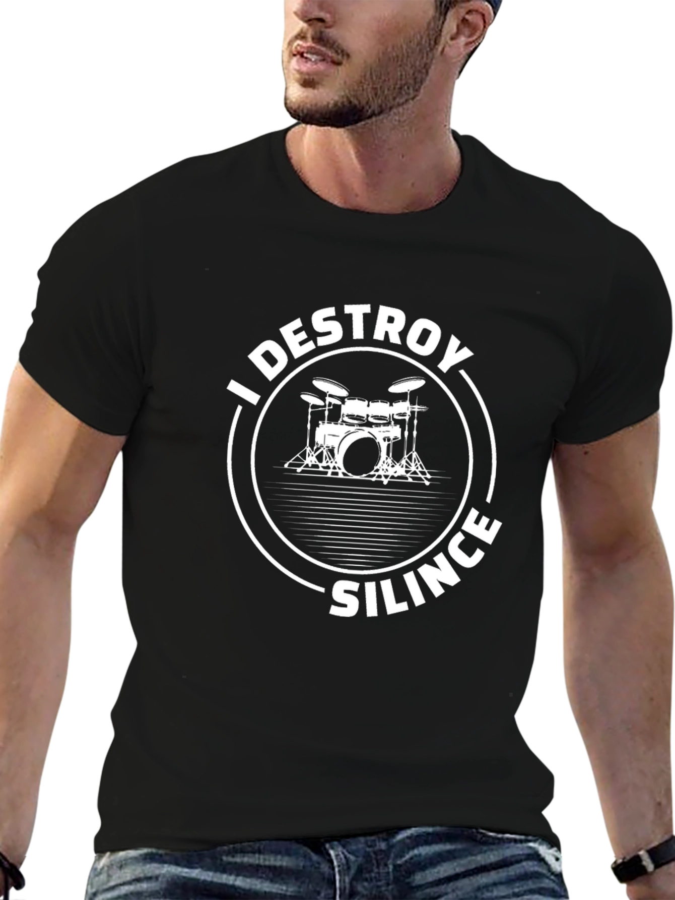 I Destroy Silence Drummer T-Shirt - Black