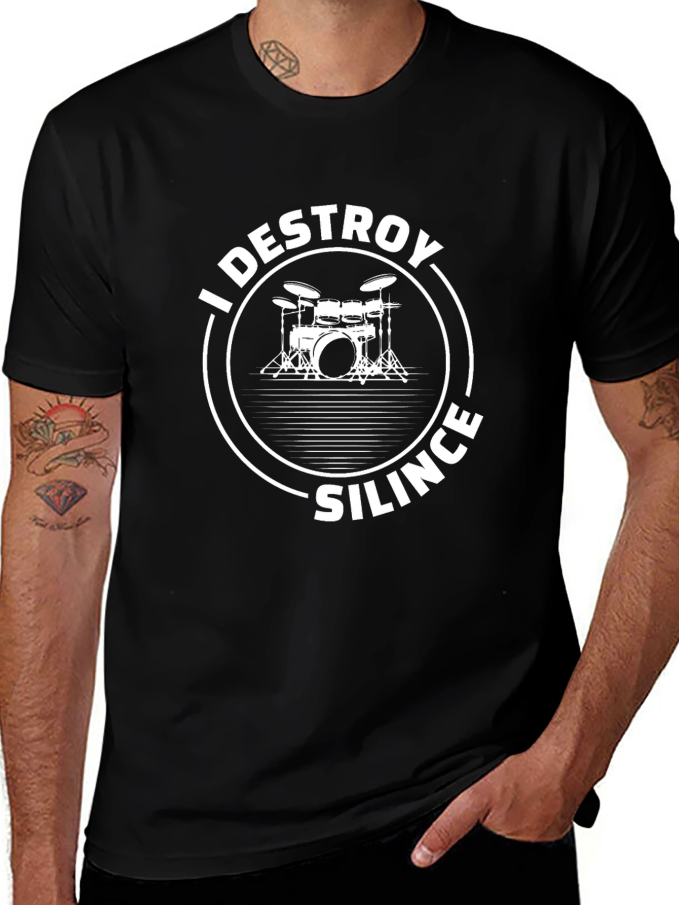 I Destroy Silence Drummer T-Shirt - Black