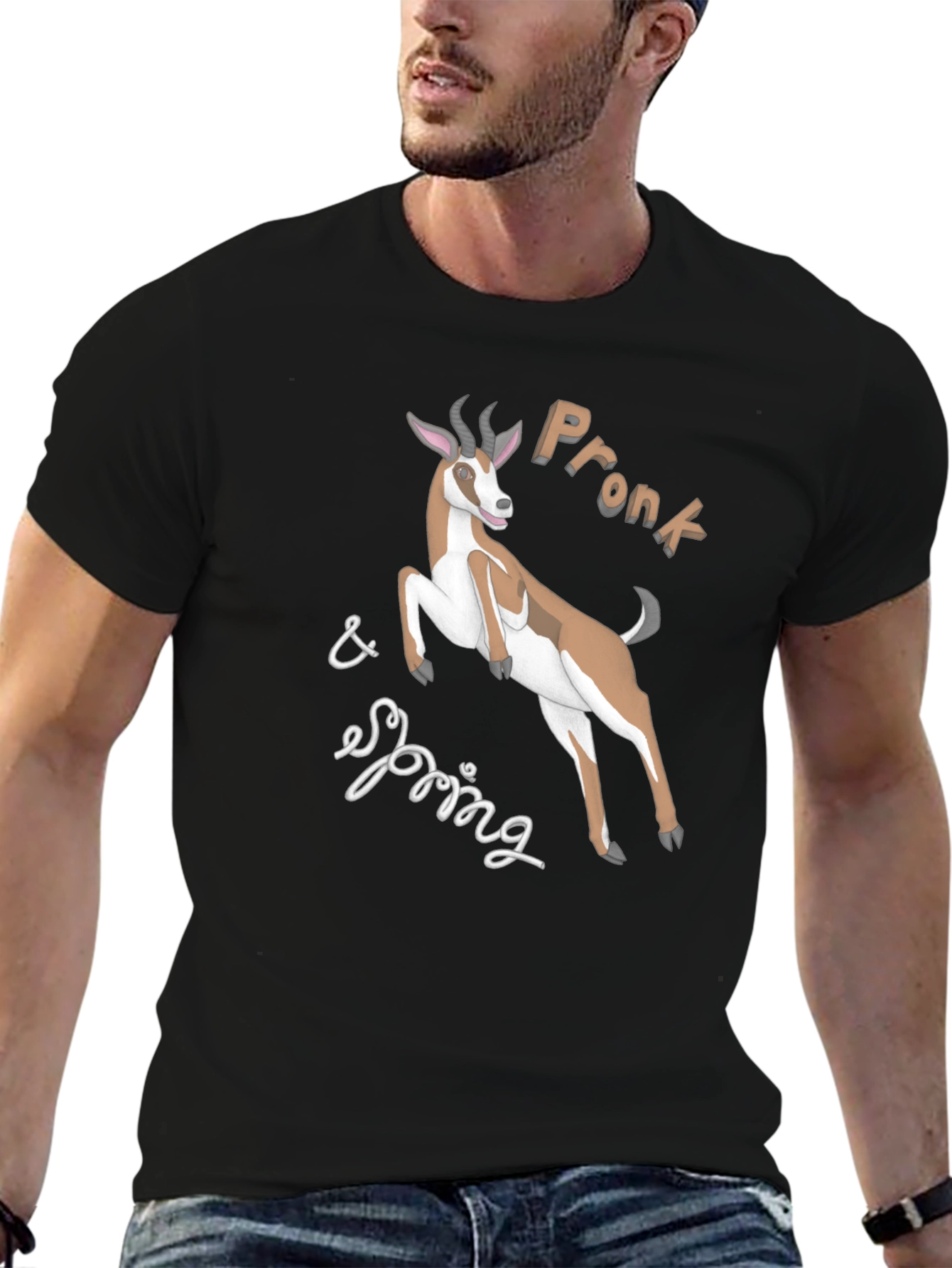 Prong & Springbok Graphic Tee - Black