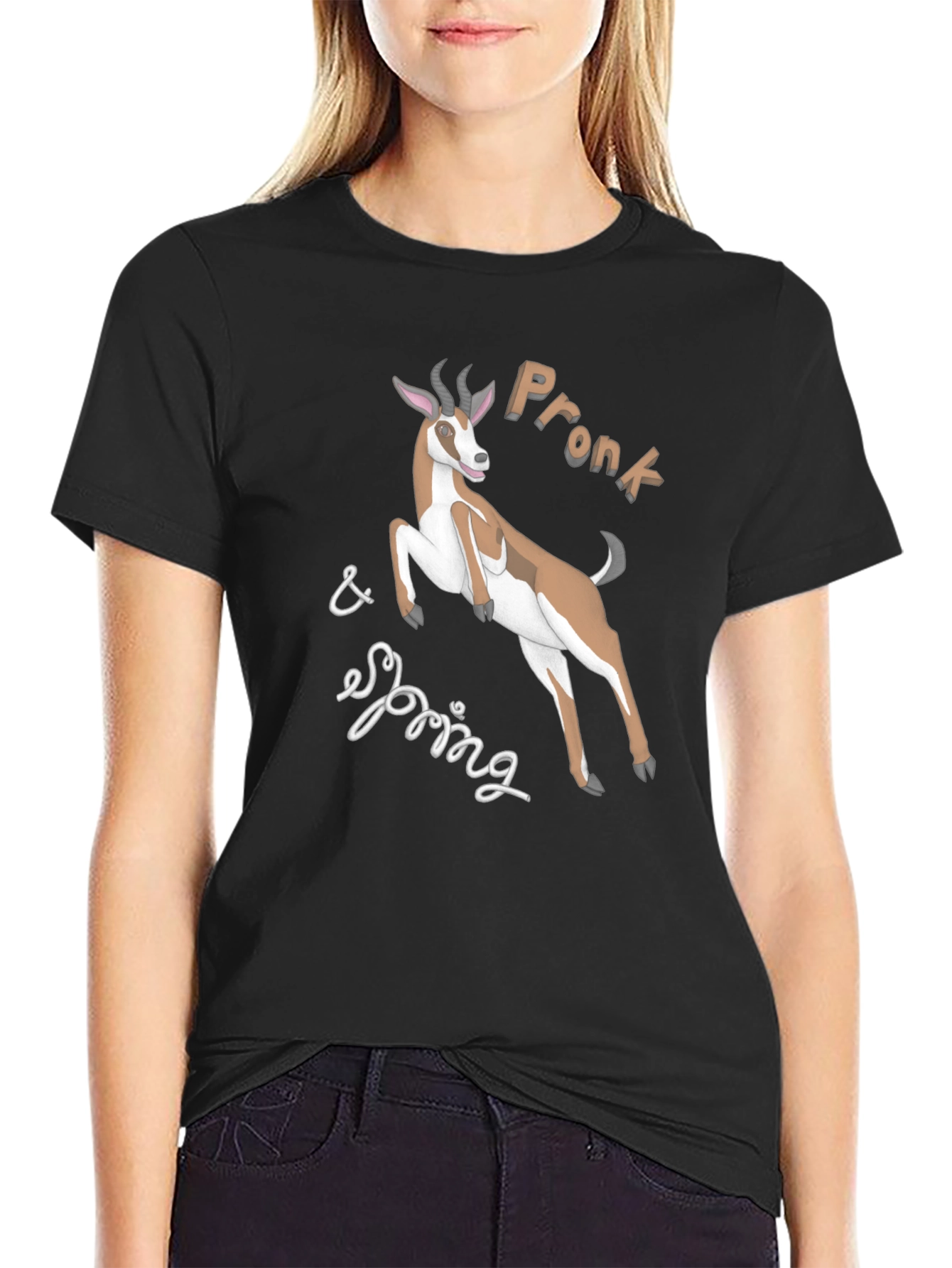 Prong & Springbok Graphic Tee - Black