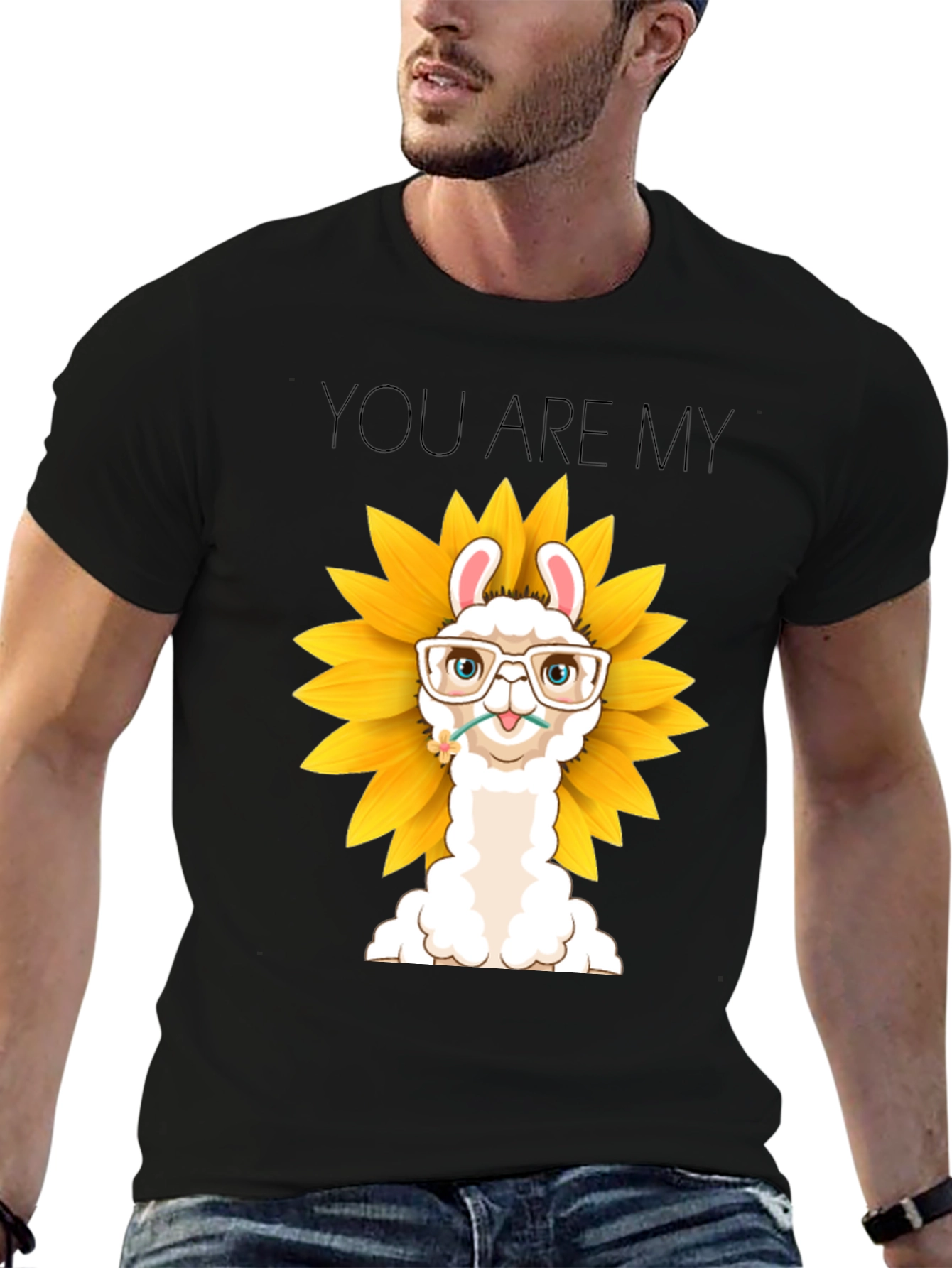 Sunflower Llama Graphic T-Shirt - You Are My Sunshine