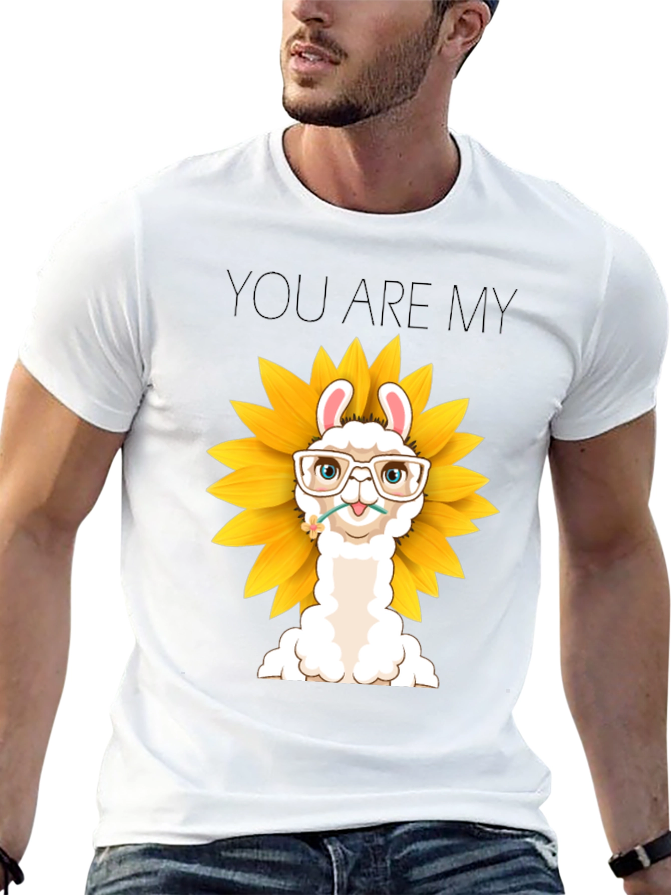 Sunflower Llama Graphic T-Shirt - You Are My Sunshine