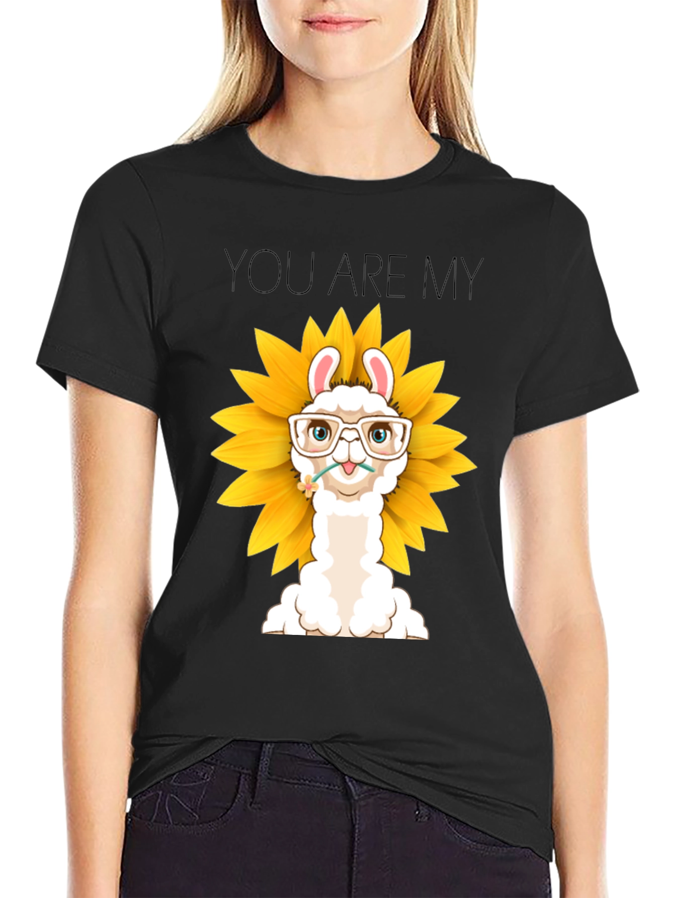 Sunflower Llama Graphic T-Shirt - You Are My Sunshine