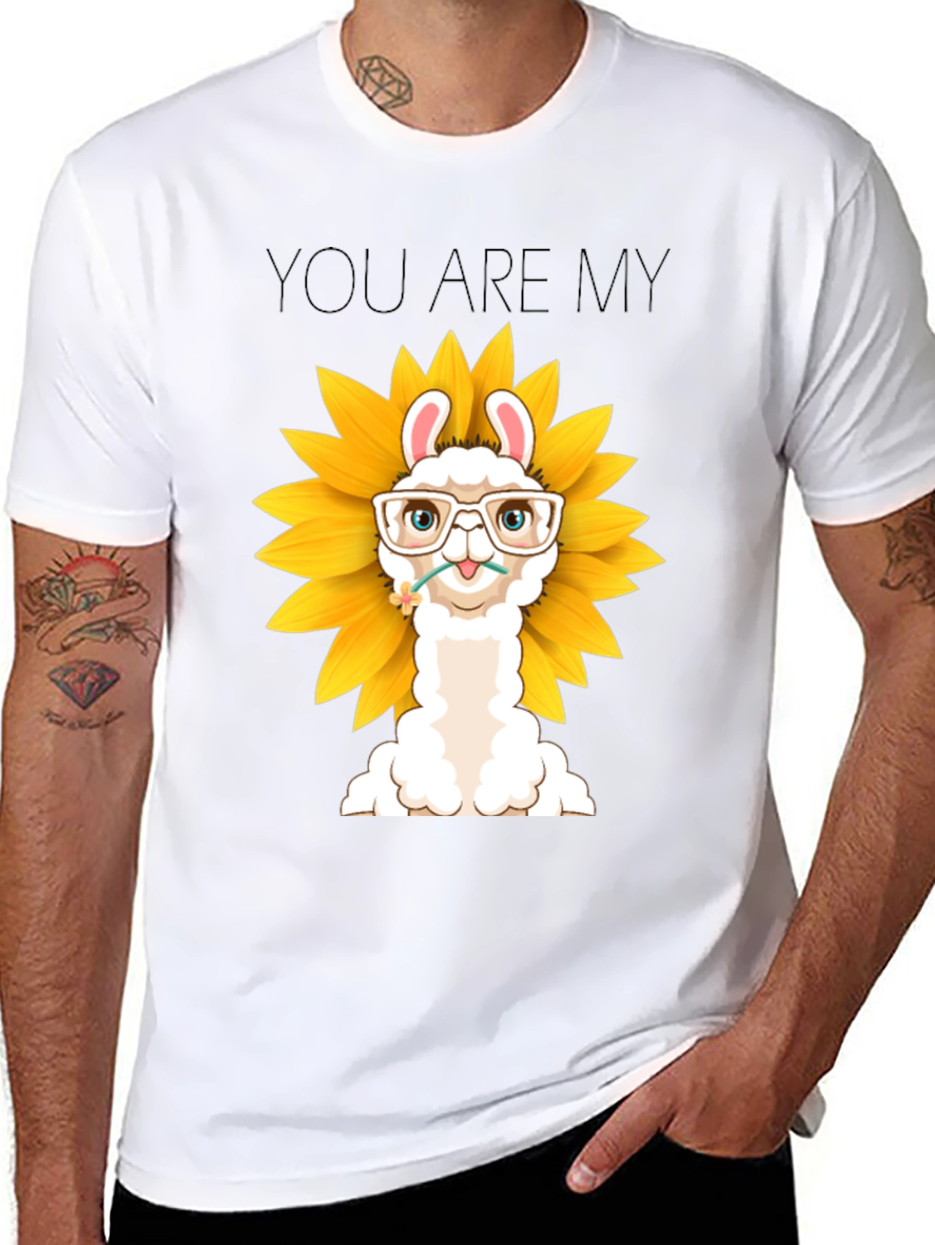 Sunflower Llama Graphic T-Shirt - You Are My Sunshine